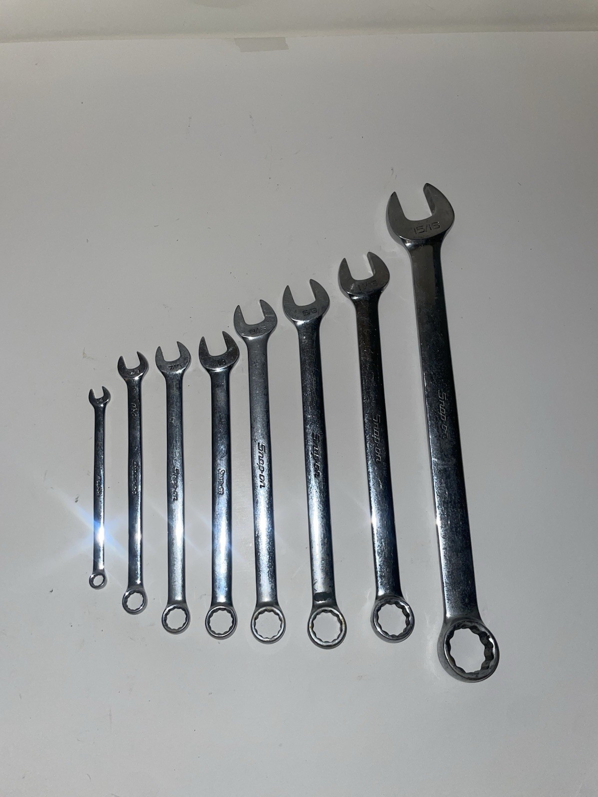 Snap-on 8 pc SAE Combination Wrenches 1/4” – 15-16″ OEX8-OEX30 Incomplete Set