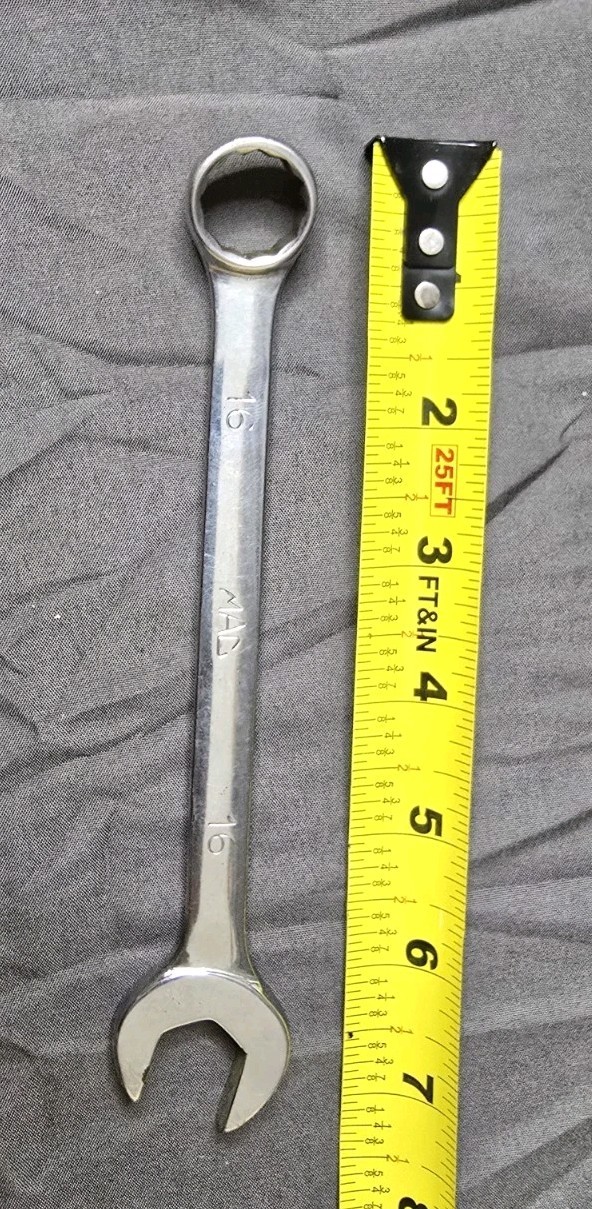 Mac Tools Combination Chrome Wrench M16CW 12 Pt USA Made Handtool M16 CW
