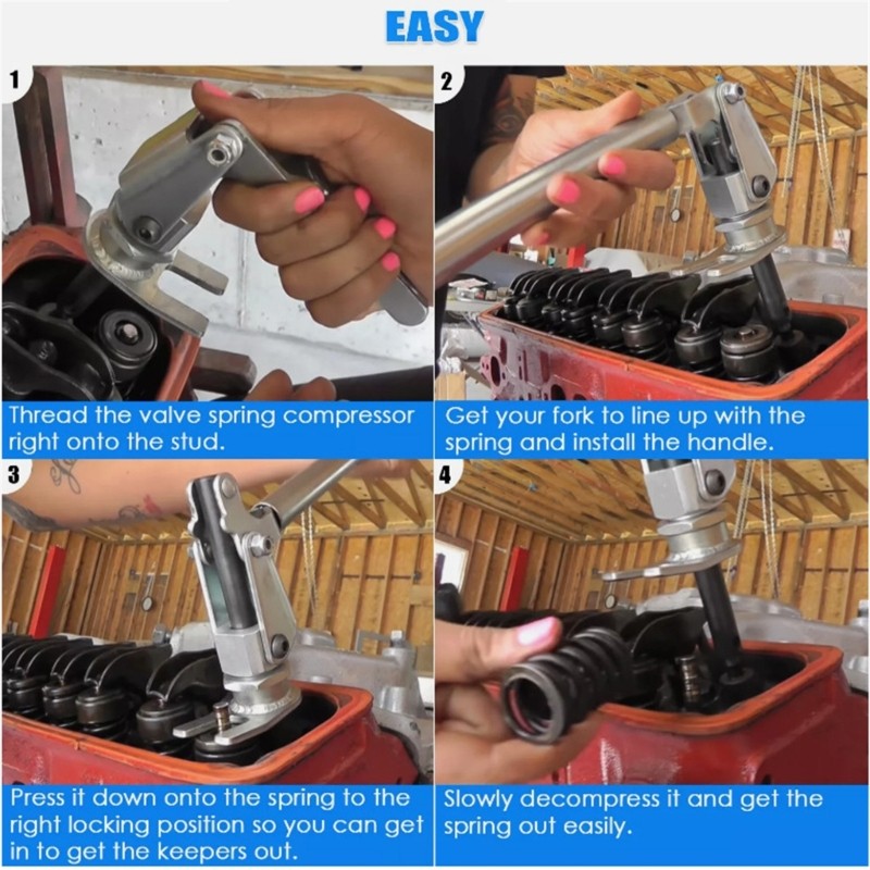 Valves Spring Compressor Tool for All 3/8 and 7/16Inch Rockers Studs Compressor