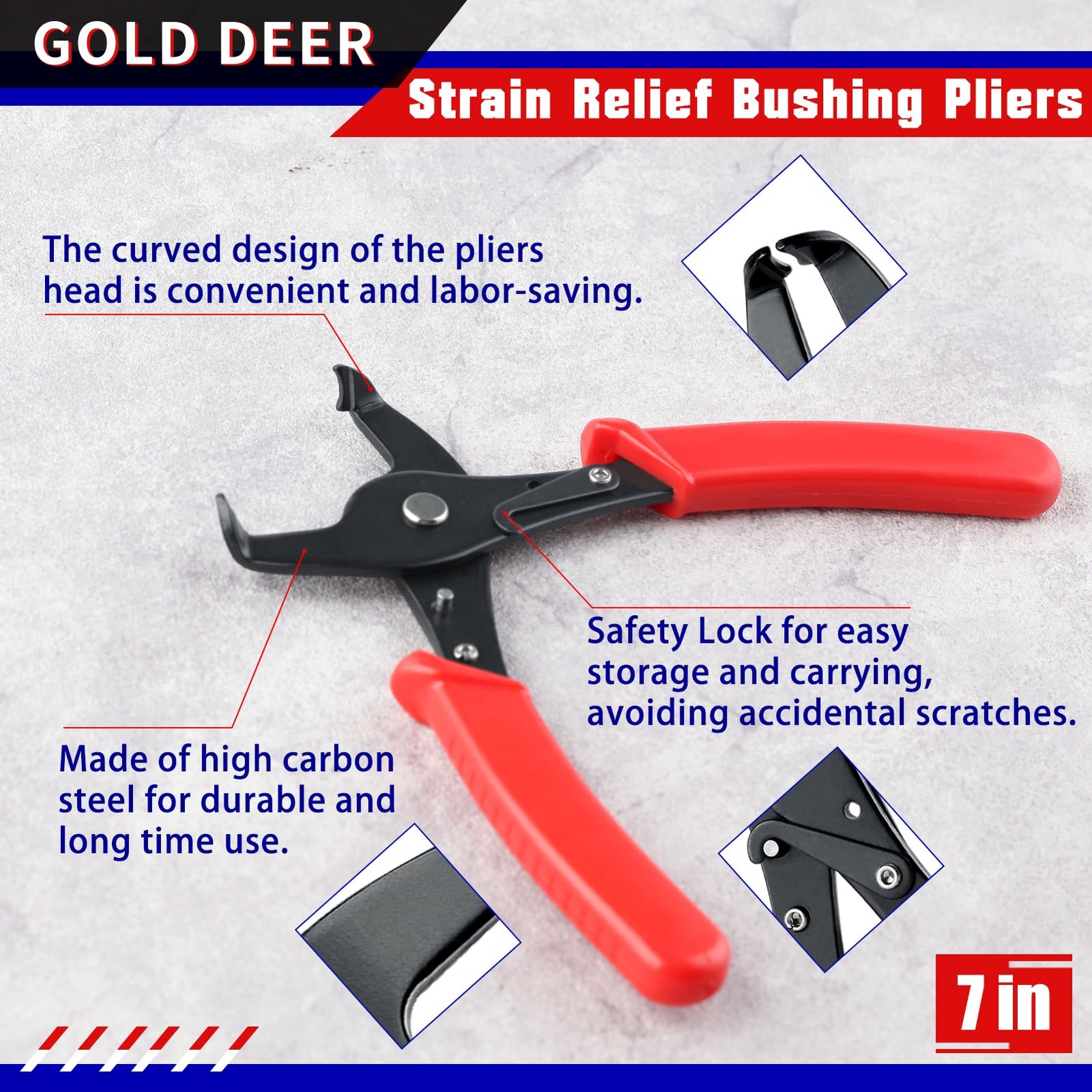 GOLD DEER Strain Relief Bushing Pliers Wire Gold