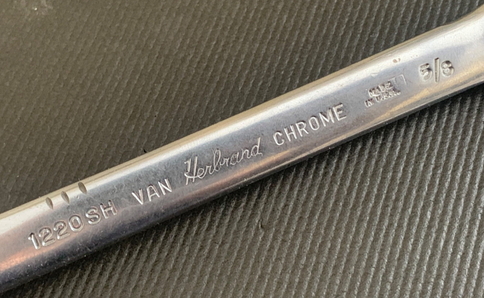 Vintage Herbrand 1220SH 5/8” 6-point Combo Wrench Van Chrome Made in USA
