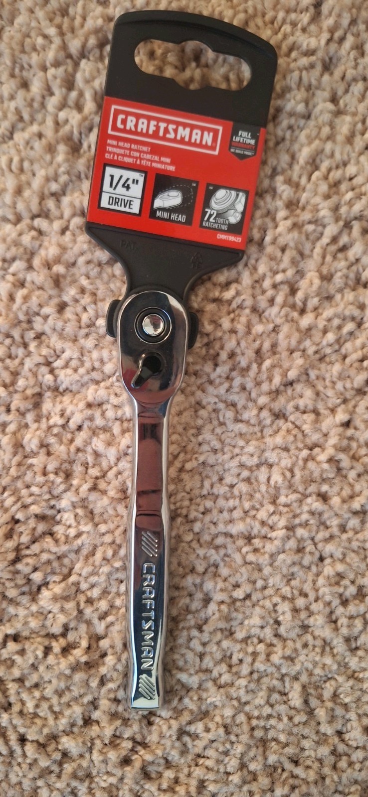 Craftsman 1/4 Drive Quick-Release Mini Head Ratchet CMMT86721