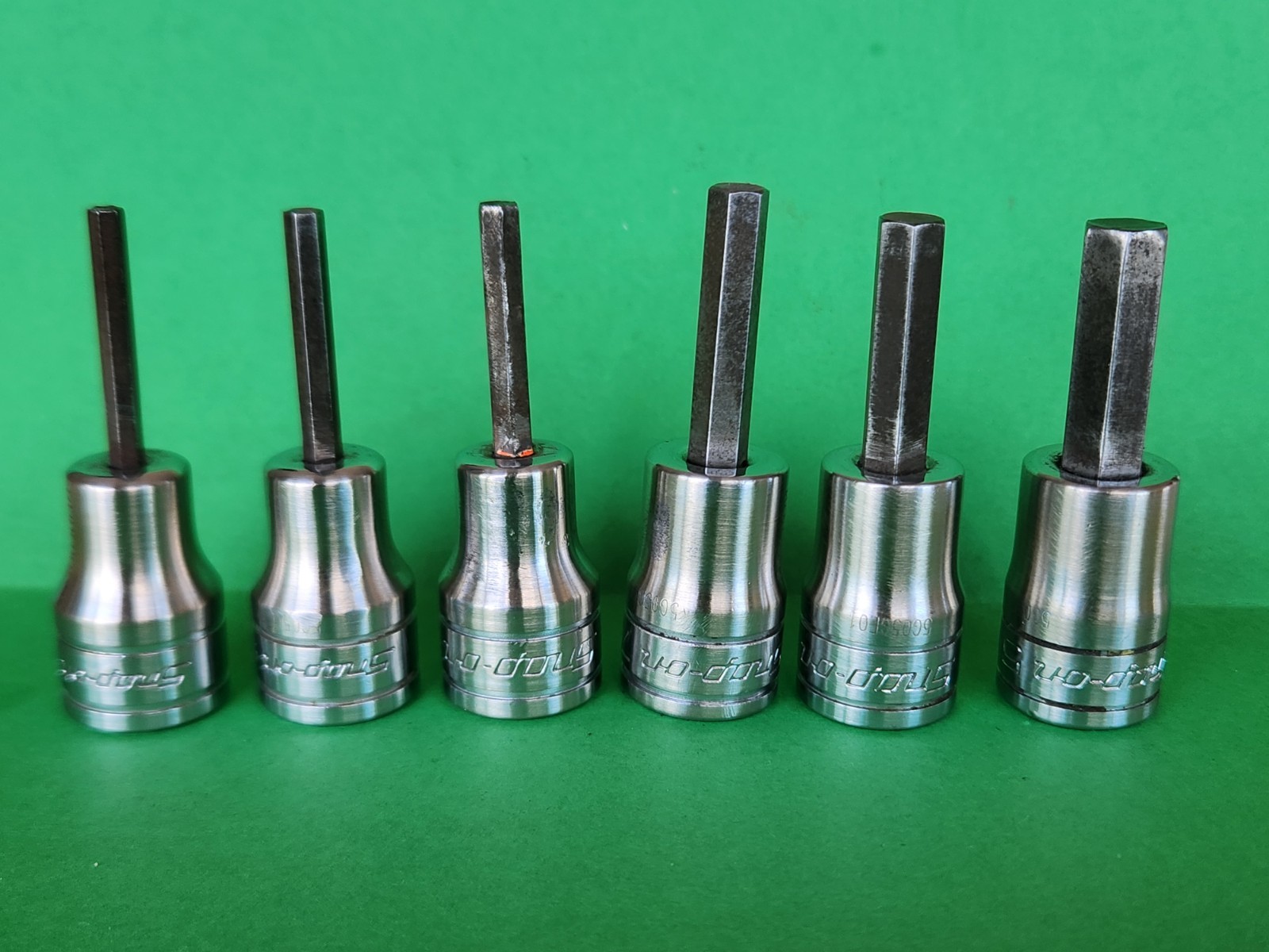Snap On 6 Pc 3/8” Drive SAE Hex Socket Drivers 1/8” – 5/16” 208EFAY (missing 2)