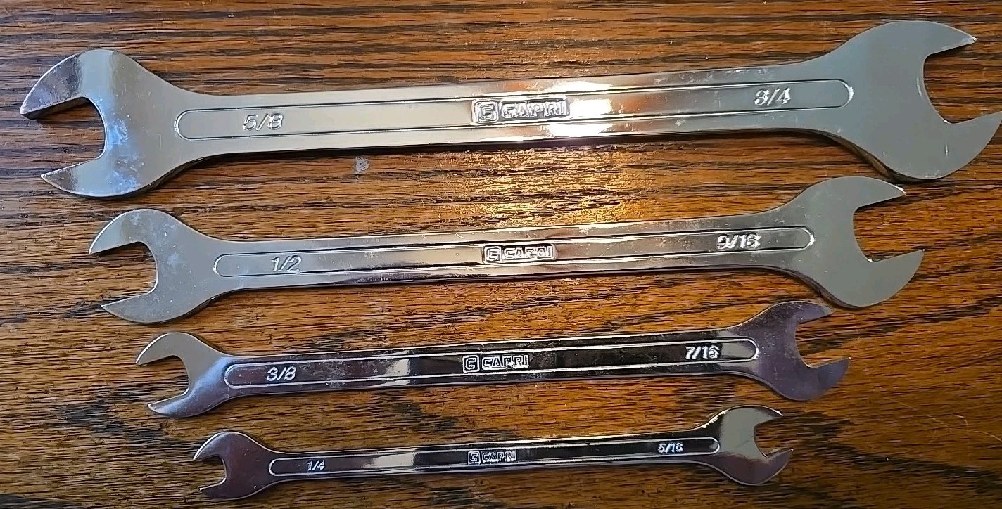 Capri Tools 4 Piece Super-Thin Open End Wrench Set ~ SAE ~ 1/4″ to 3/4″