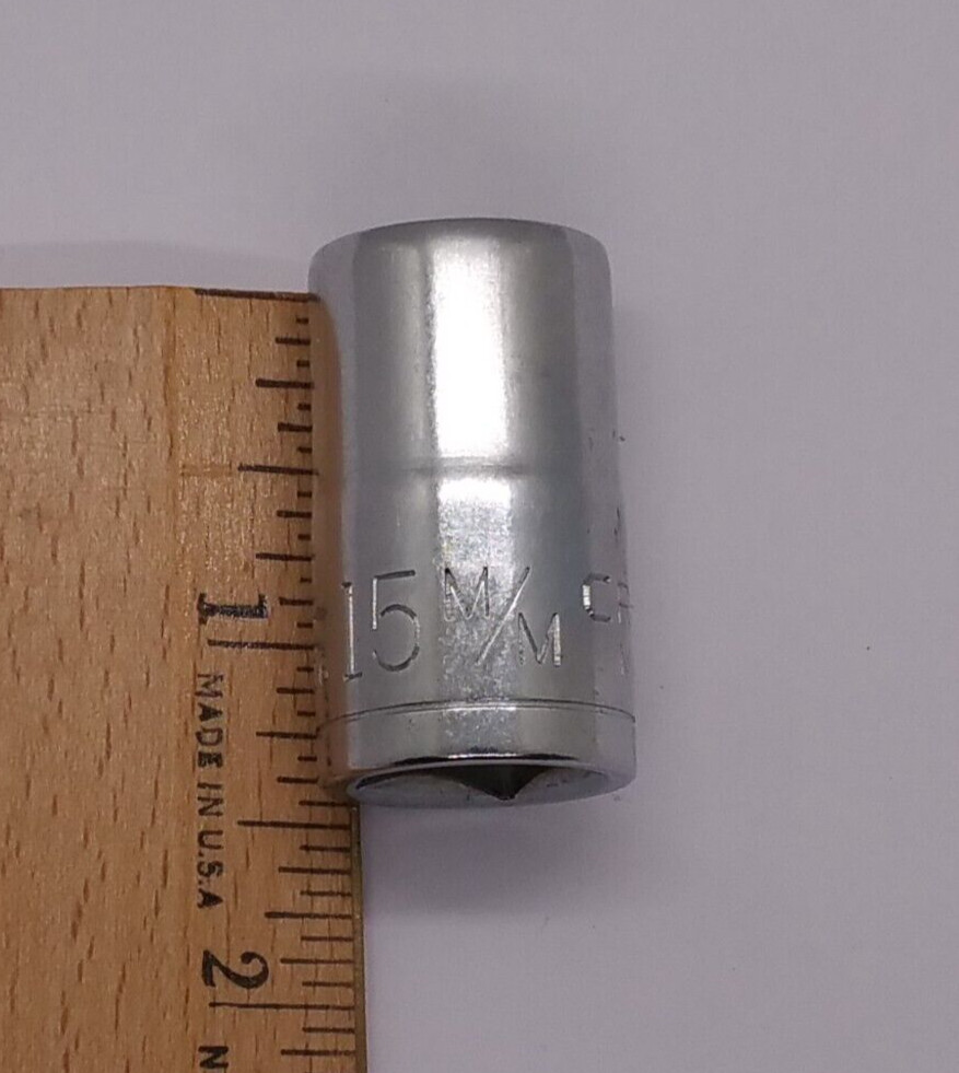 Craftsman Vintage 1/2″ Drive 15M/M 12 Point Shallow Socket V 44236 USA NOS