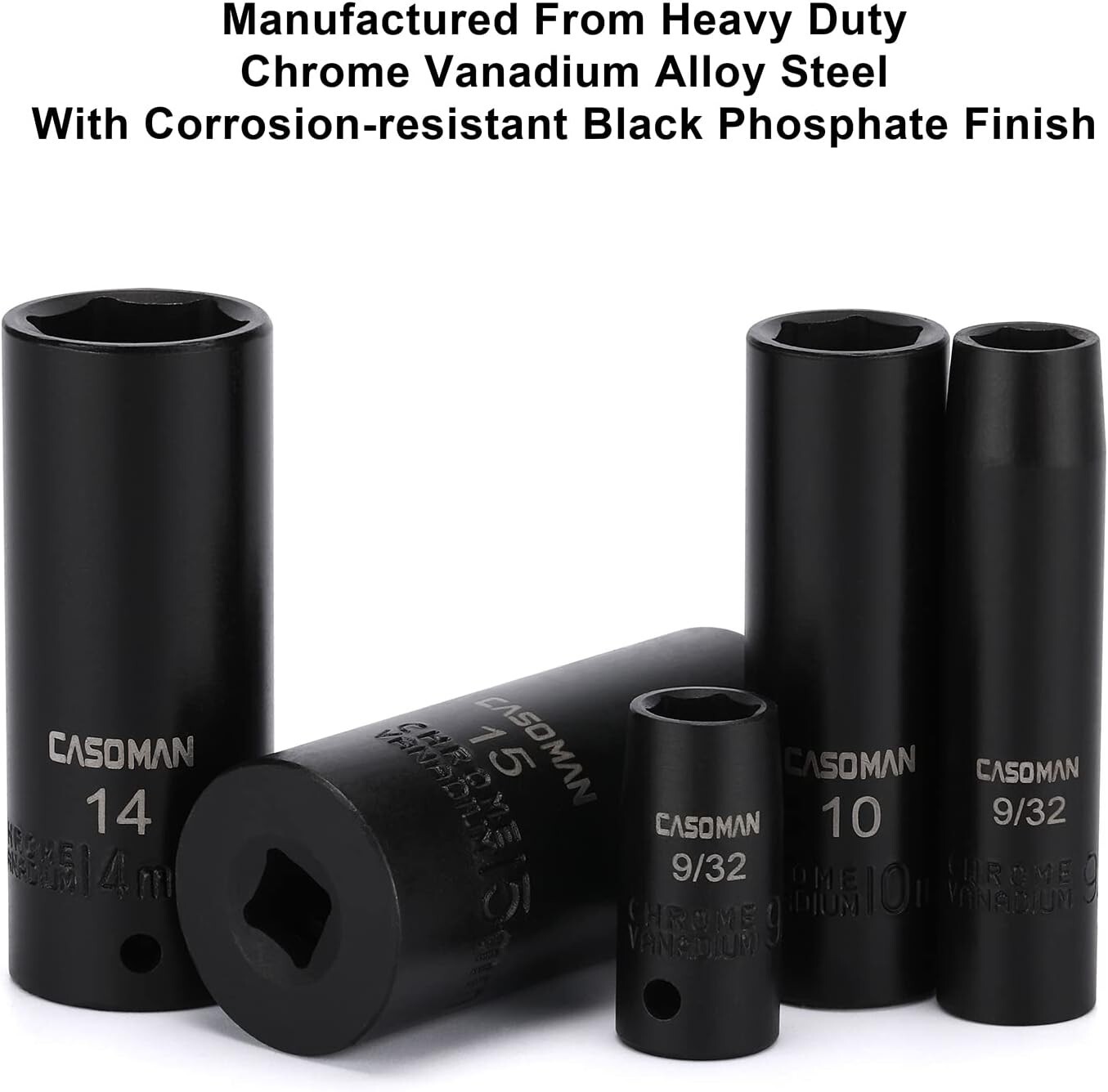 50Pcs 1/4″ Drive Master Impact Socket Set 6-Point, Sae/Metric Standard/Deep,Cr-V