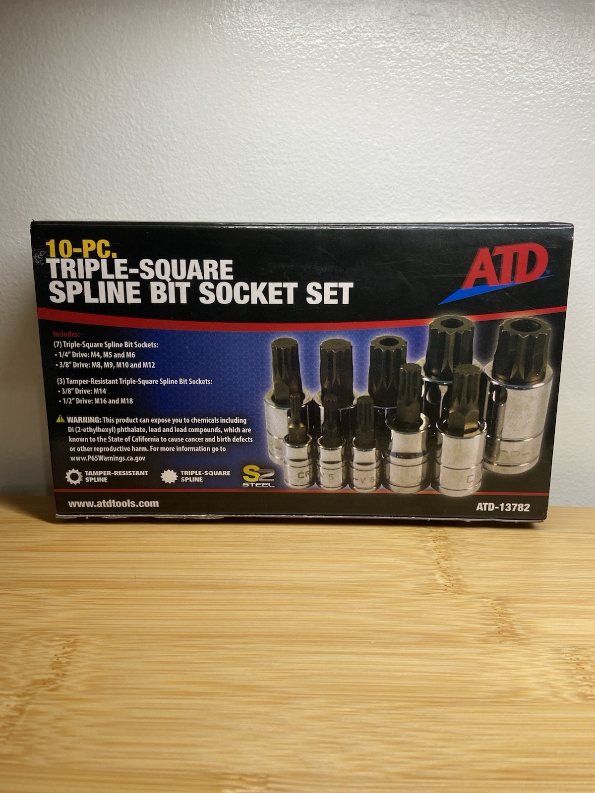 ATD Tools, ATD-13782 – 10 Pc. Triple Square Spline Bit Socket Set
