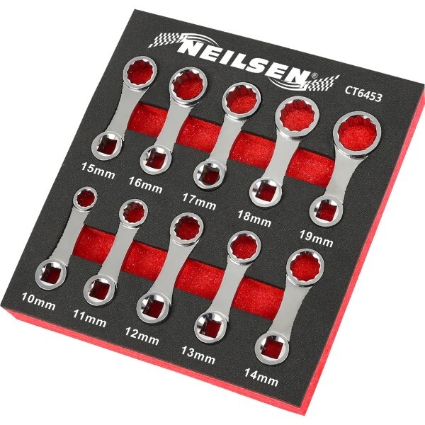 Torque Wrench Spanner 12 Point Adaptor Set 3/8 Drive Metric 10pc 10mm – 19mm