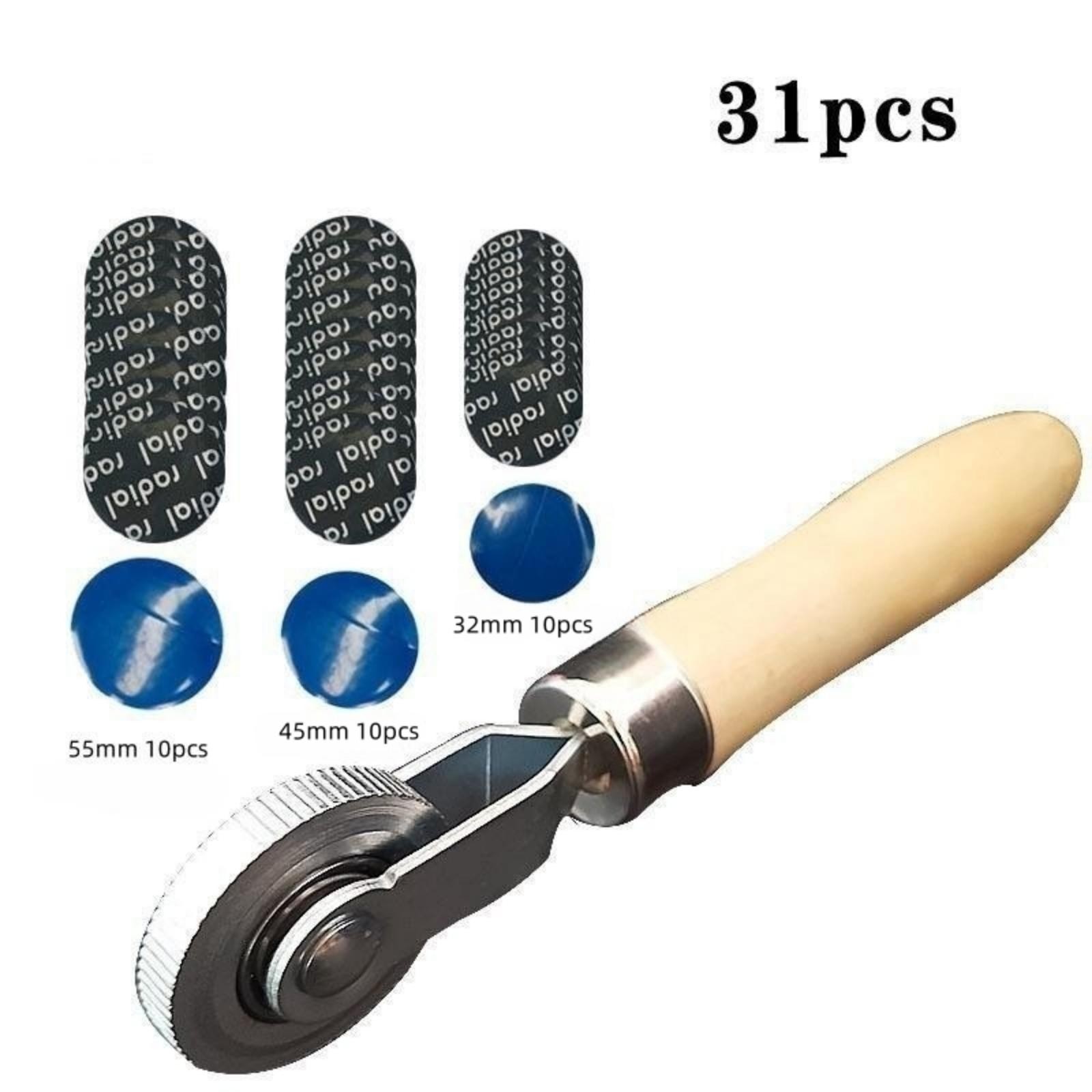 Universal Vehicle Tire Repair Compaction Roller Rubber Patch Repair Tool 30Pcs
