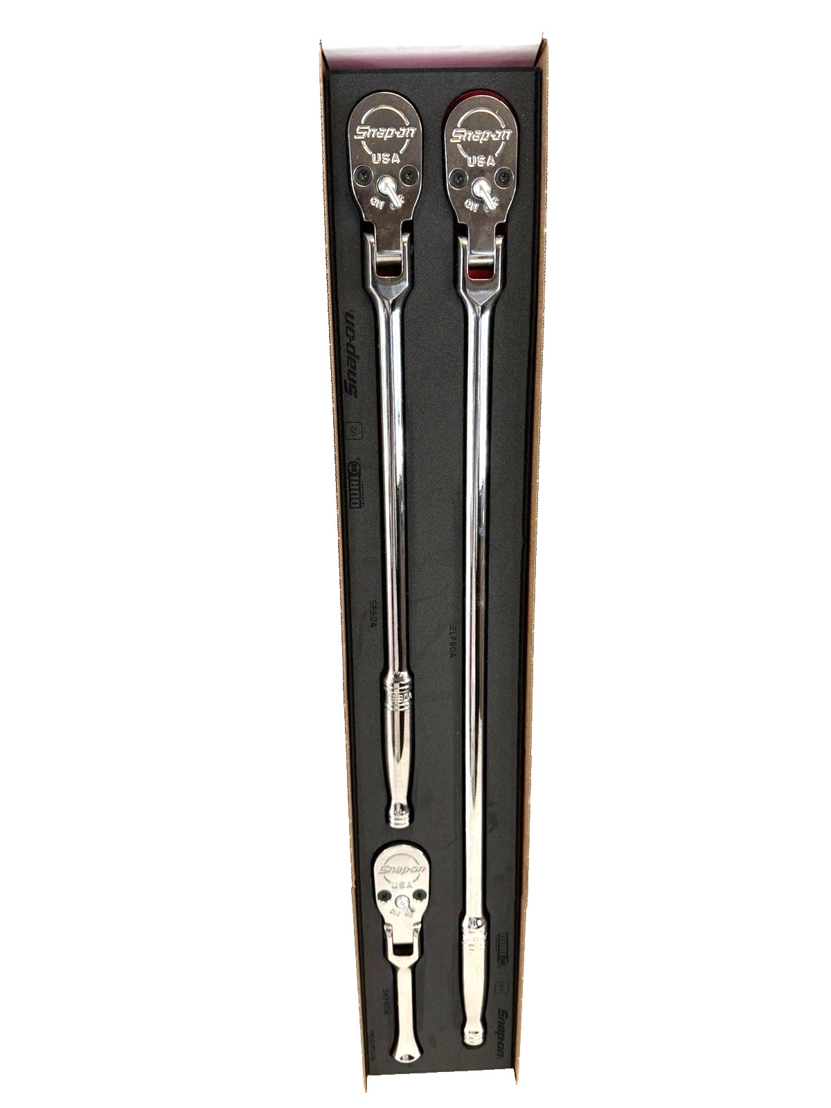 New Snap-on™ 1/2″ drive Flex Head Ratchet Set SKF80A SF80A SLF80A Foam Set Seale