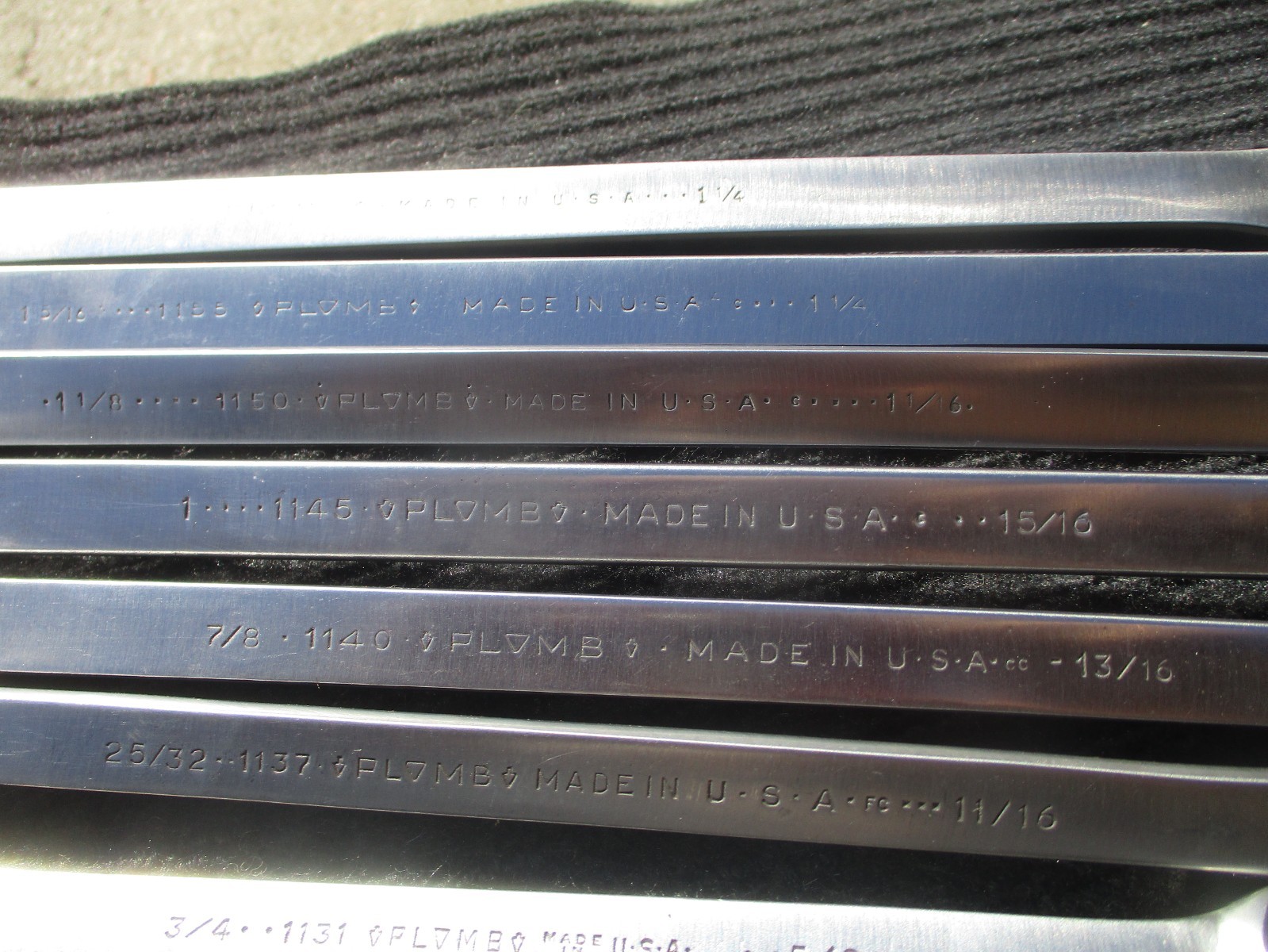 Plomb, Plvmb polished Box Wrench set 5/16 to 1 3/8, 1100 series