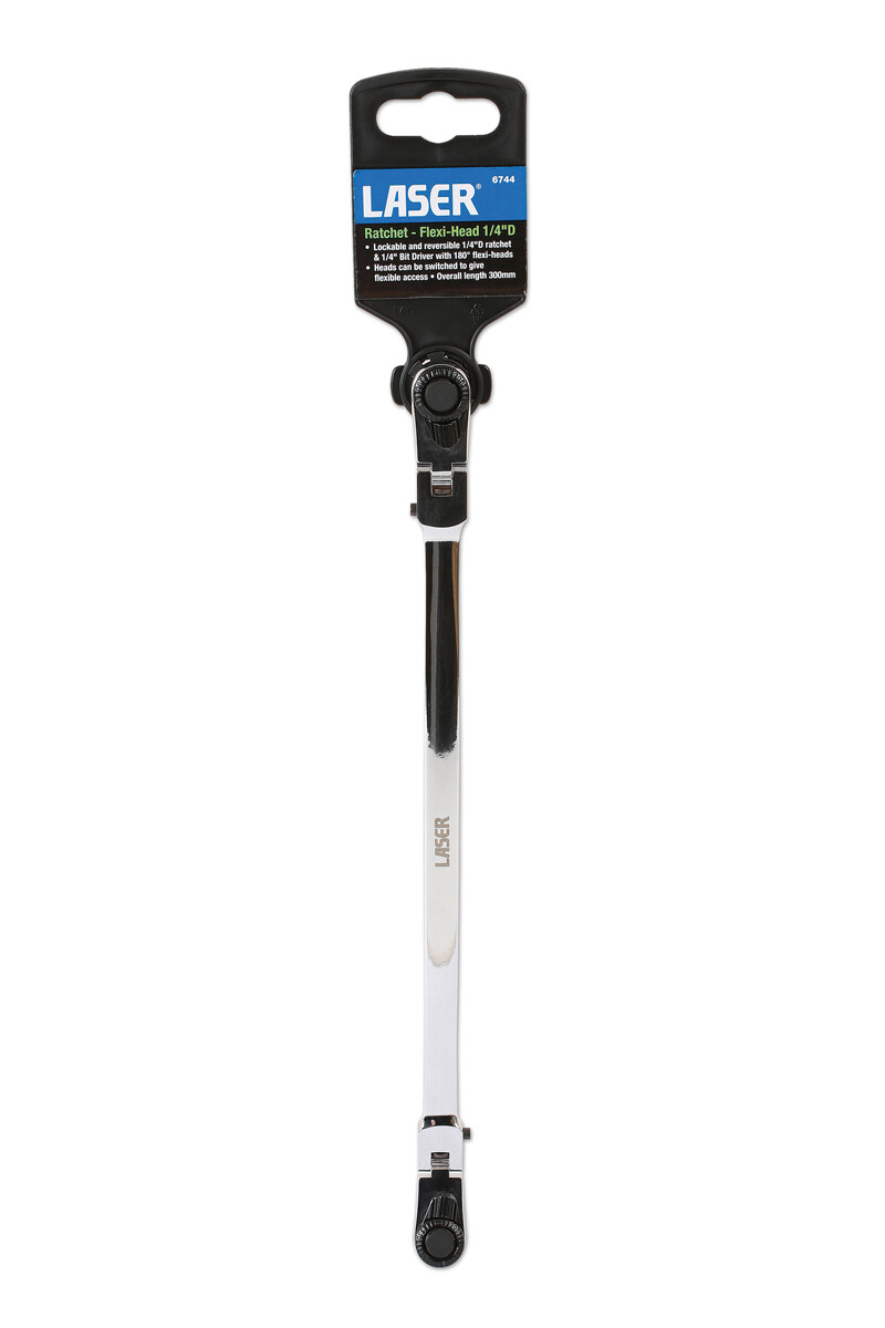 Laser 6744 1/4″D x 1/4″ Bit Driver Flexi-head Ratchet
