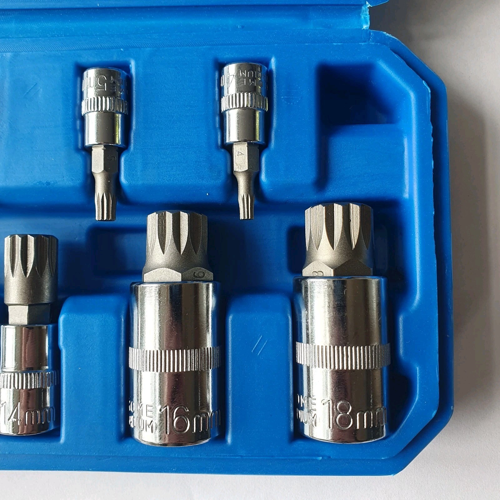Qnkaa XZN Spline Bit Socket Set 12 Point 10pcs 1/2″ 3/8″ 1/4″ Drive