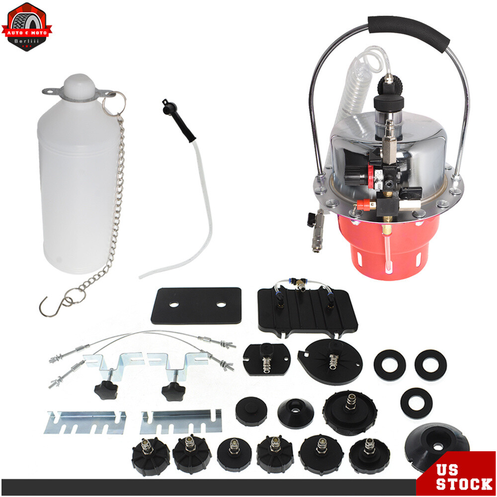 Brake & Clutch Bleeder Valve System Kit + Portable Pneumatic Air Pressure Kit