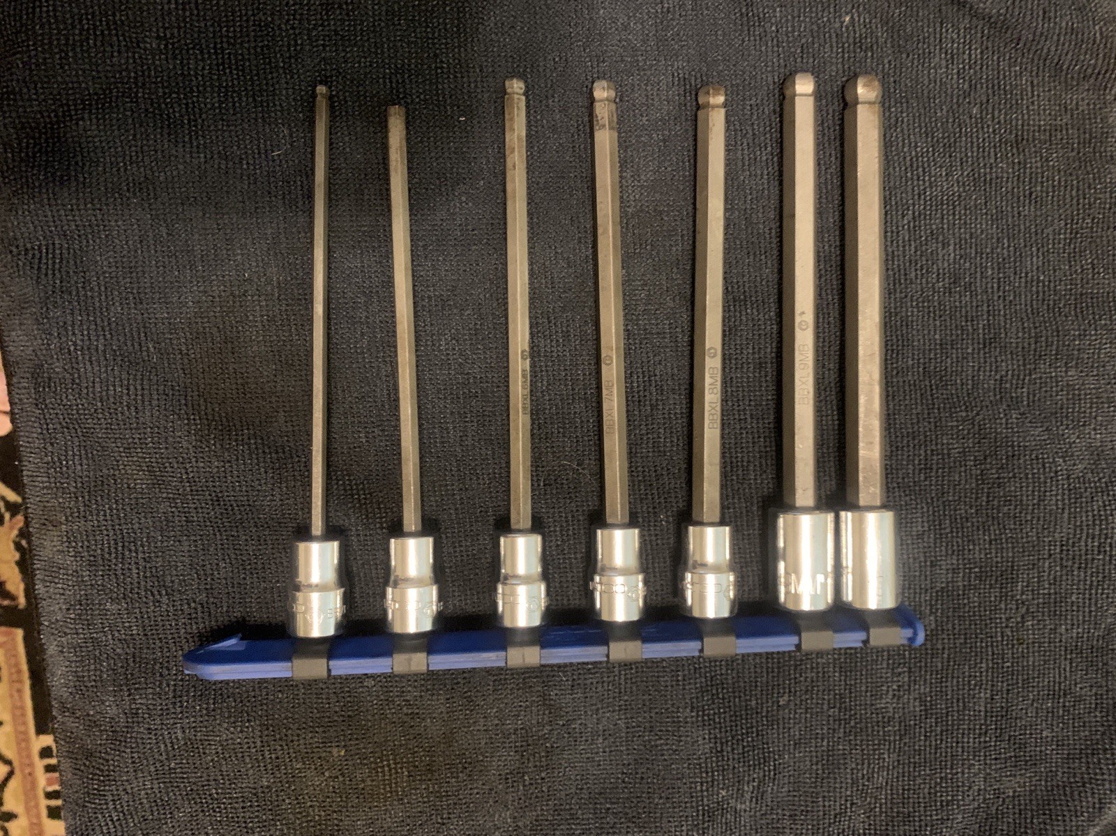 Matco Metric Long ball hex socket set – 4mm thru 10mm. (5mm is missing ball end)