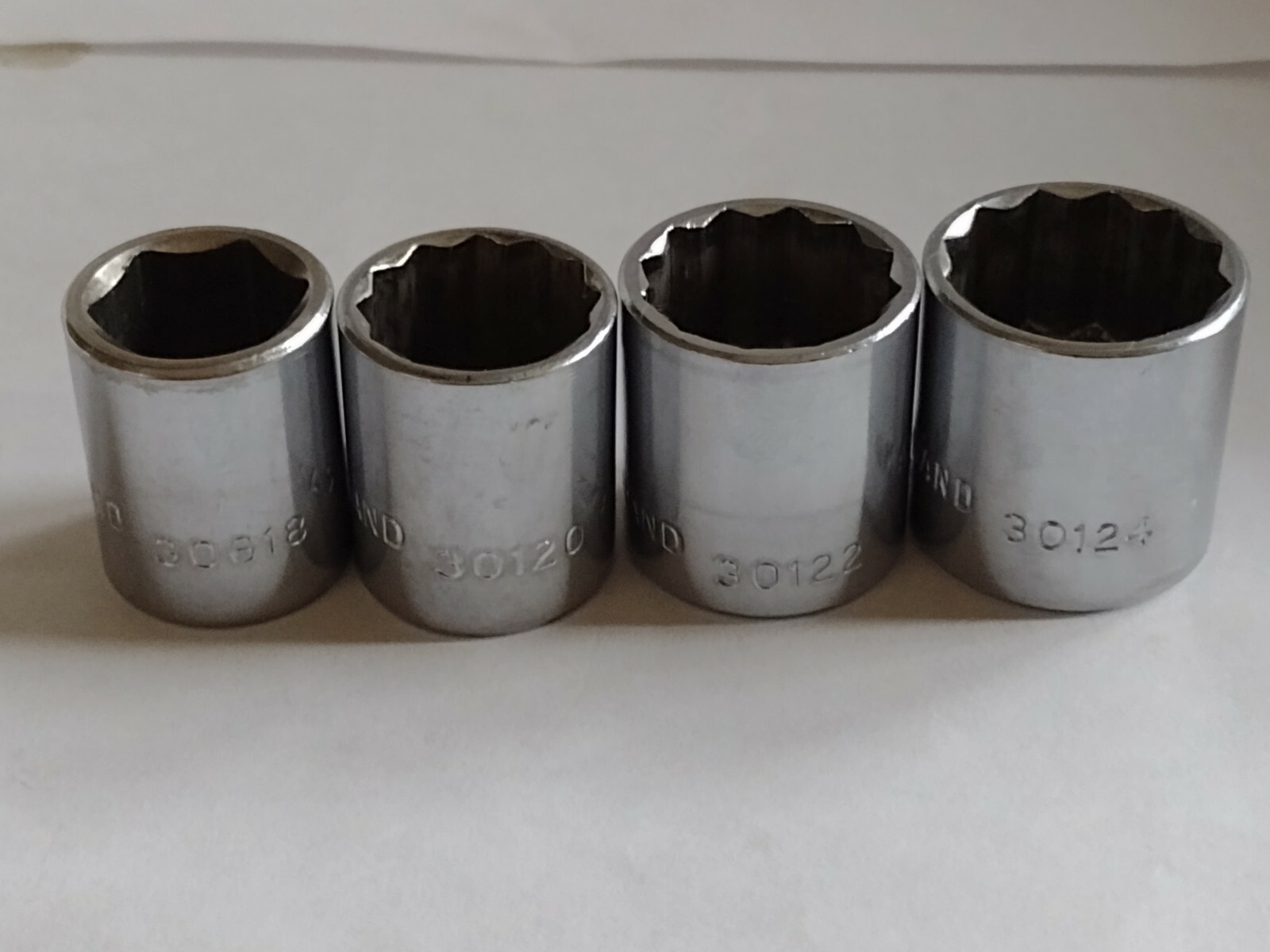Set of 4 Vintage Herbrand 3/8” Drive Sockets