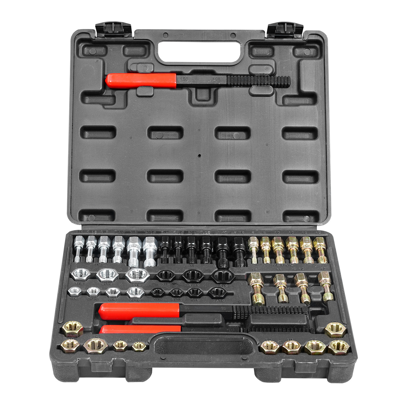 VEVOR 49PCS Thread Chaser Set UNC UNF Metric Thread Restorer Tool Rethreading