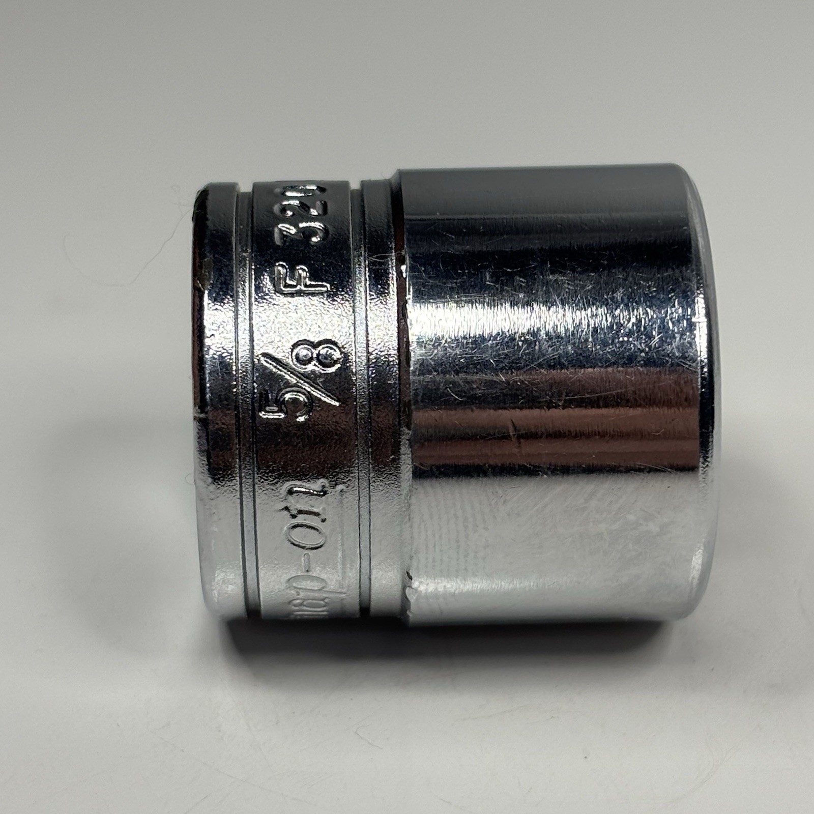 Snap On Tools F320 3/8 Dr 8Pt SAE 5/8 Chrome Double Square Socket USA VTG 1988