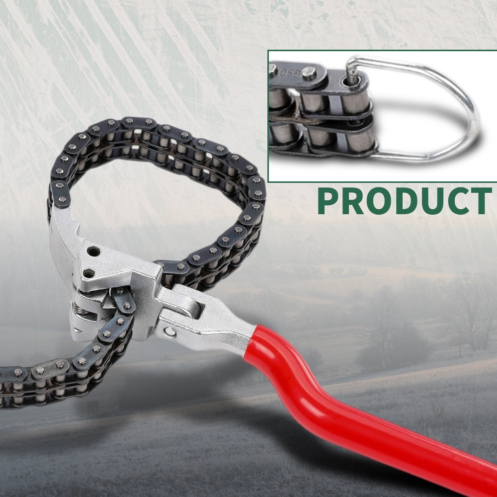 Chain Type Oil Filter Wrench Spanner 13.8in Chain Wrench Oil Filter Removal Tool