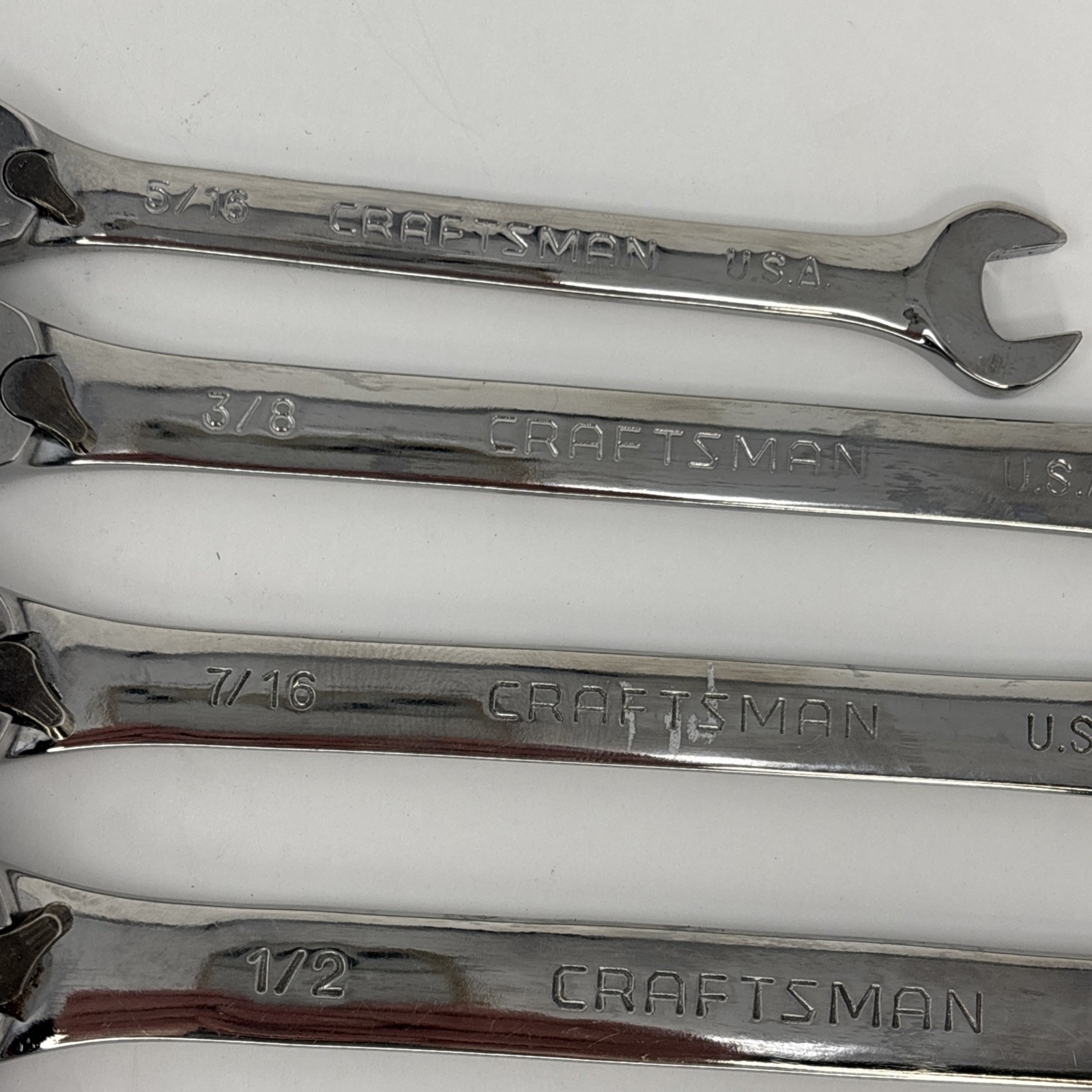 Craftsman SAE Ratcheting Wrench Set 12 Point Reversible 8pc GK F 42404 USA