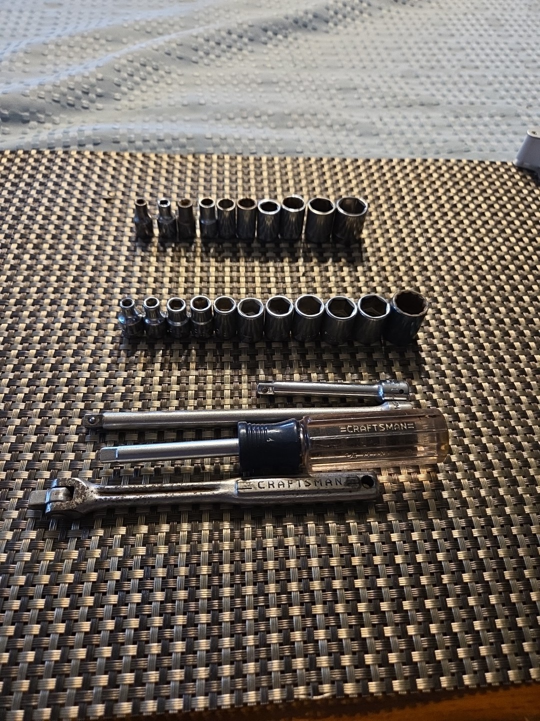 Vtg Craftsman Metric 6 Pt 1/4” Dr 4mm-14mm socket set sae 5/32-9/16 breaker USA