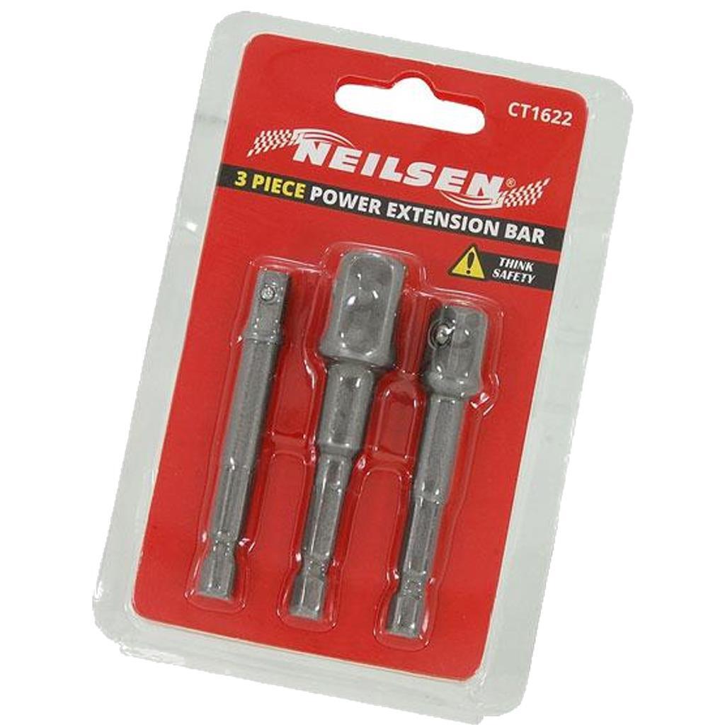 Neilsen Drill Power Impact Extension Socket Adapter Converter Set 1/4″ 3/8″ 1/2″