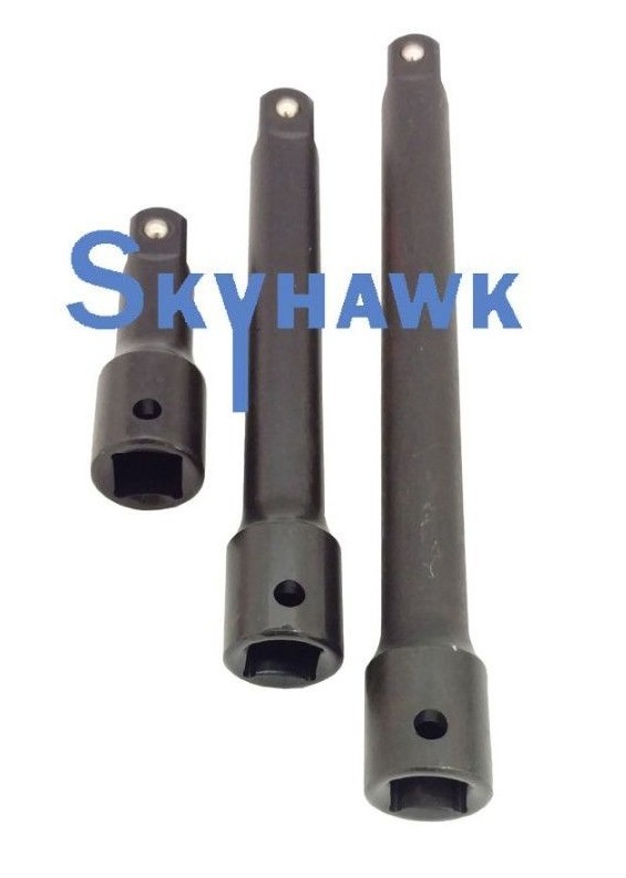 3 PC 1/2″ IN DR DRIVE BLACK OXIDE EXTENSION BAR SET FOR AIR IMPACT WRENCH TOOL