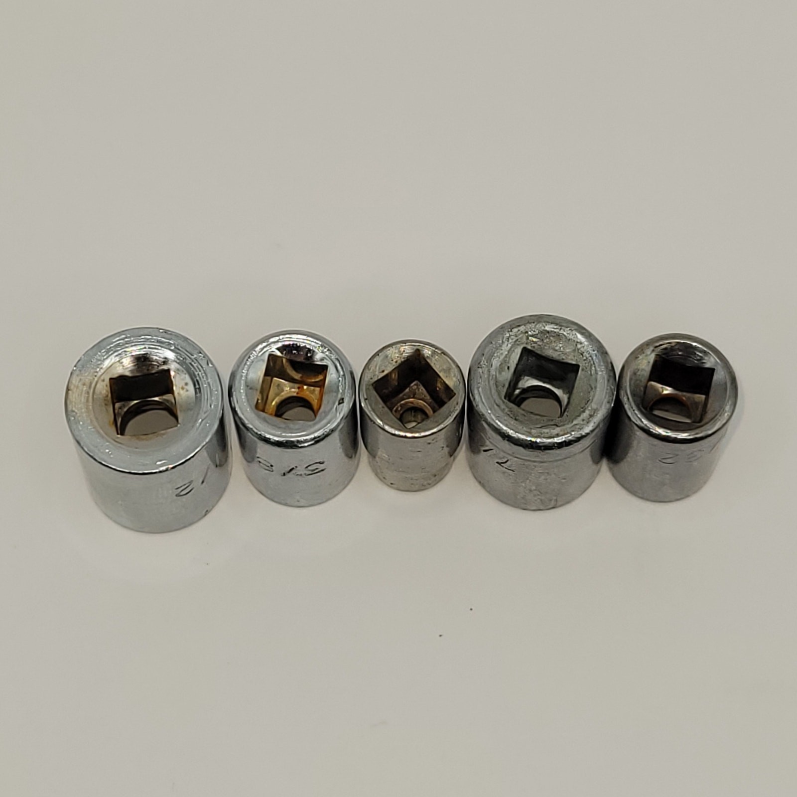 5 X 1/4″ drive sockets 6 Point SAE 1/2 3/8 1/4 7/16 11/32