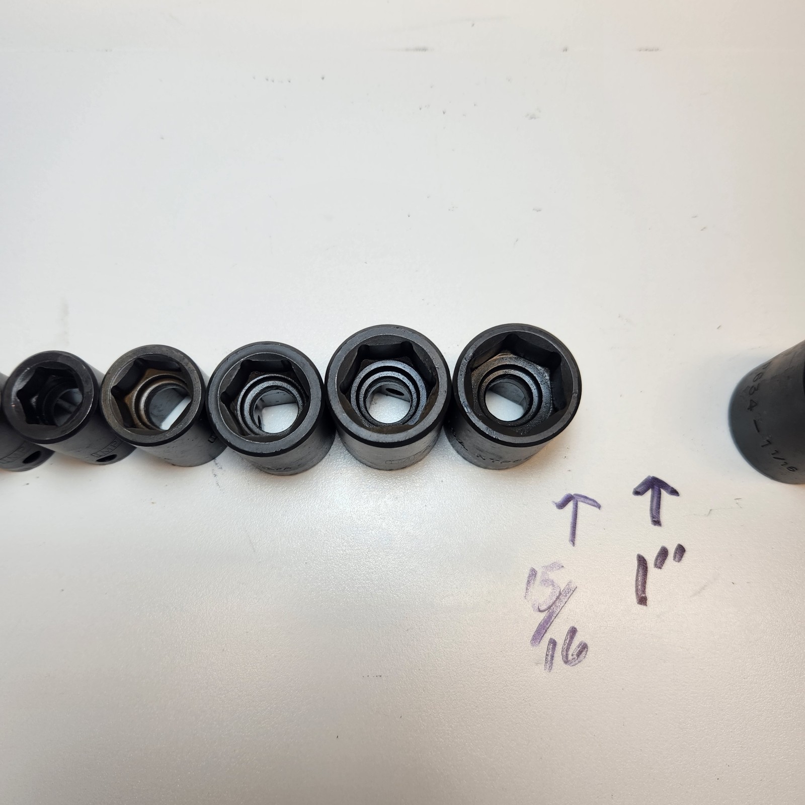 NAPA Professional Impact Socket Set of 16pcs 1/2 Drive USA NTP-612 to NTP-648