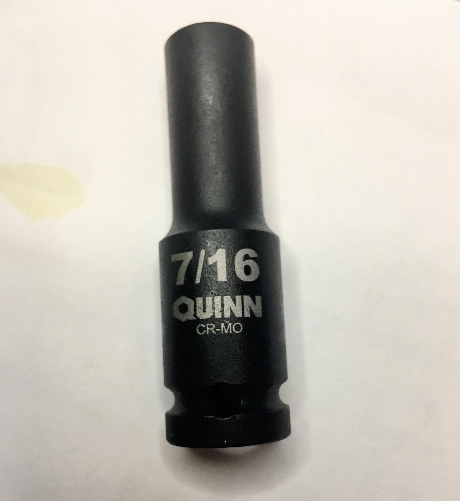 Quinn 7/16″ x 1/2″ Dr Standard Deep Impact Socket 6 Point Free USA Shipping