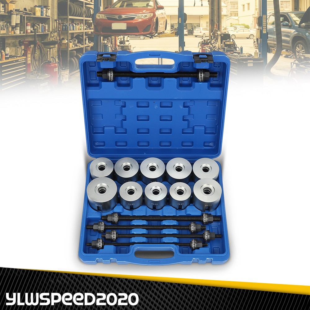 Universal Press & Pull Sleeve Kit Bush Bearing Removal Insertion Tool Set 27PCS