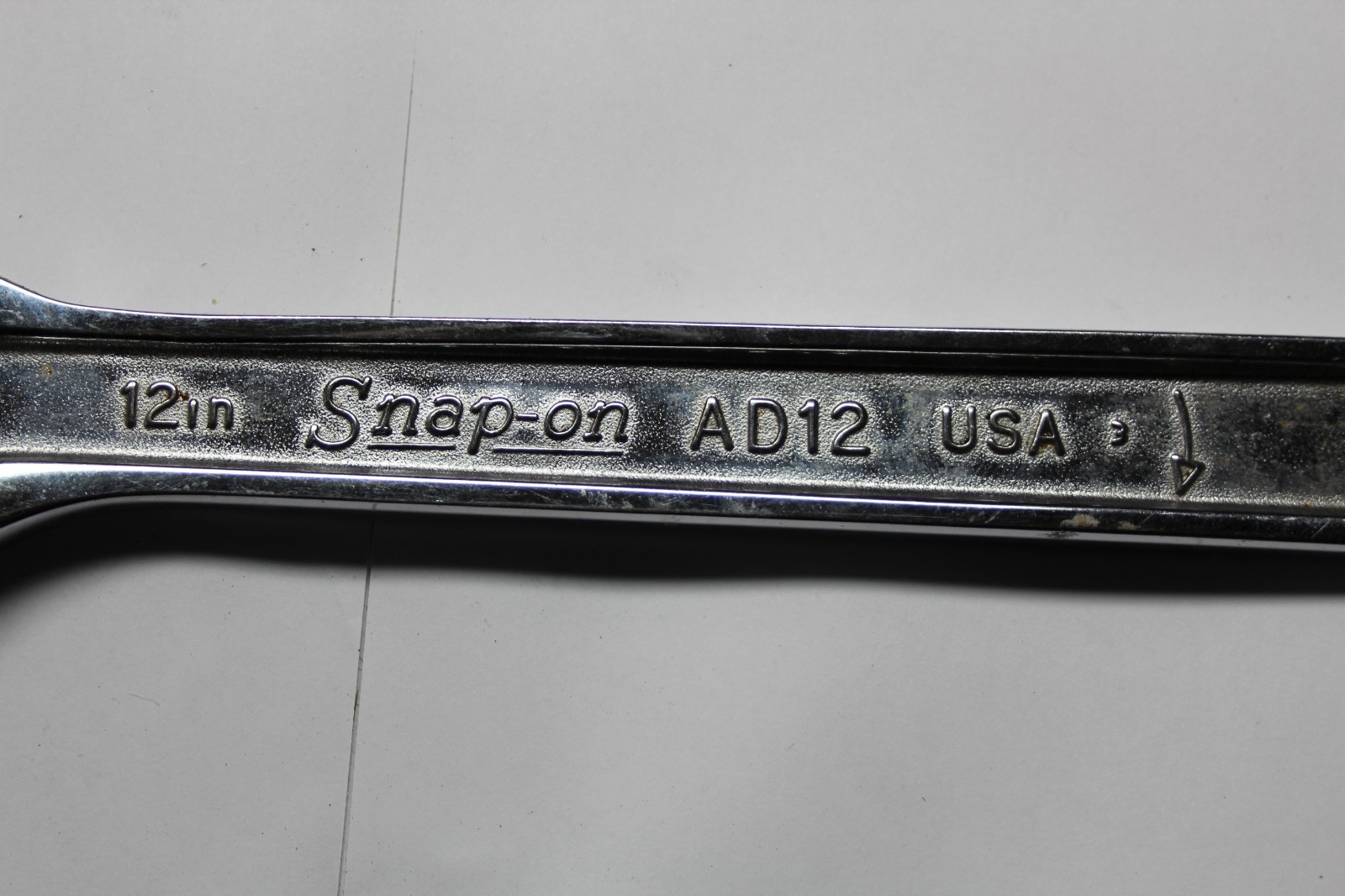 Snap-On Tools AD12 12″ 300mm Chrome Adjustable Smooth Jaw Wrench USA