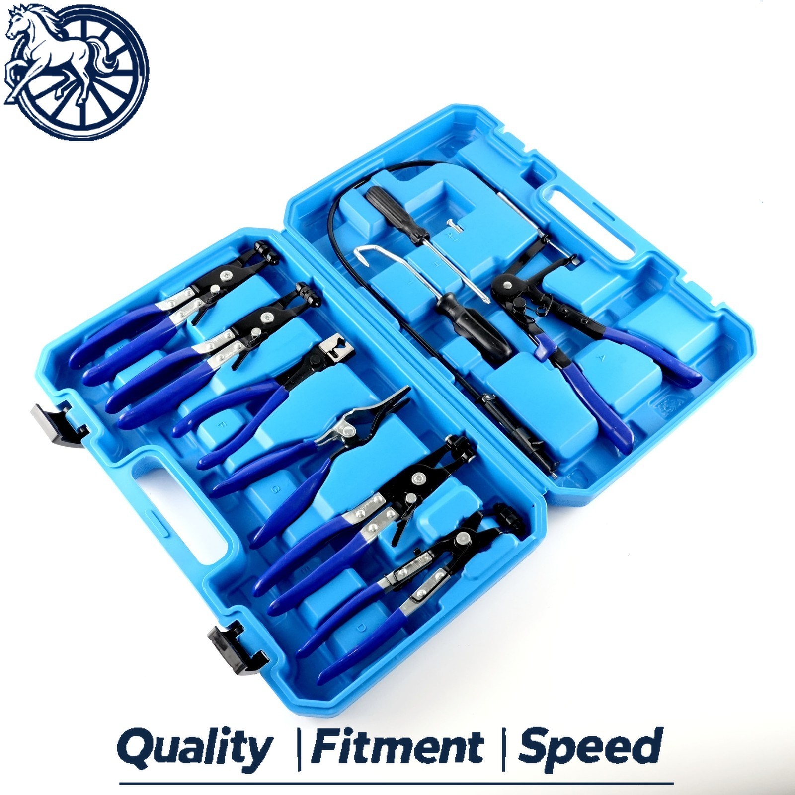 10Pc Hose Clamp Clip Remover Pliers Wire Long Reach Kit Fuel Oil Water Hose Tool
