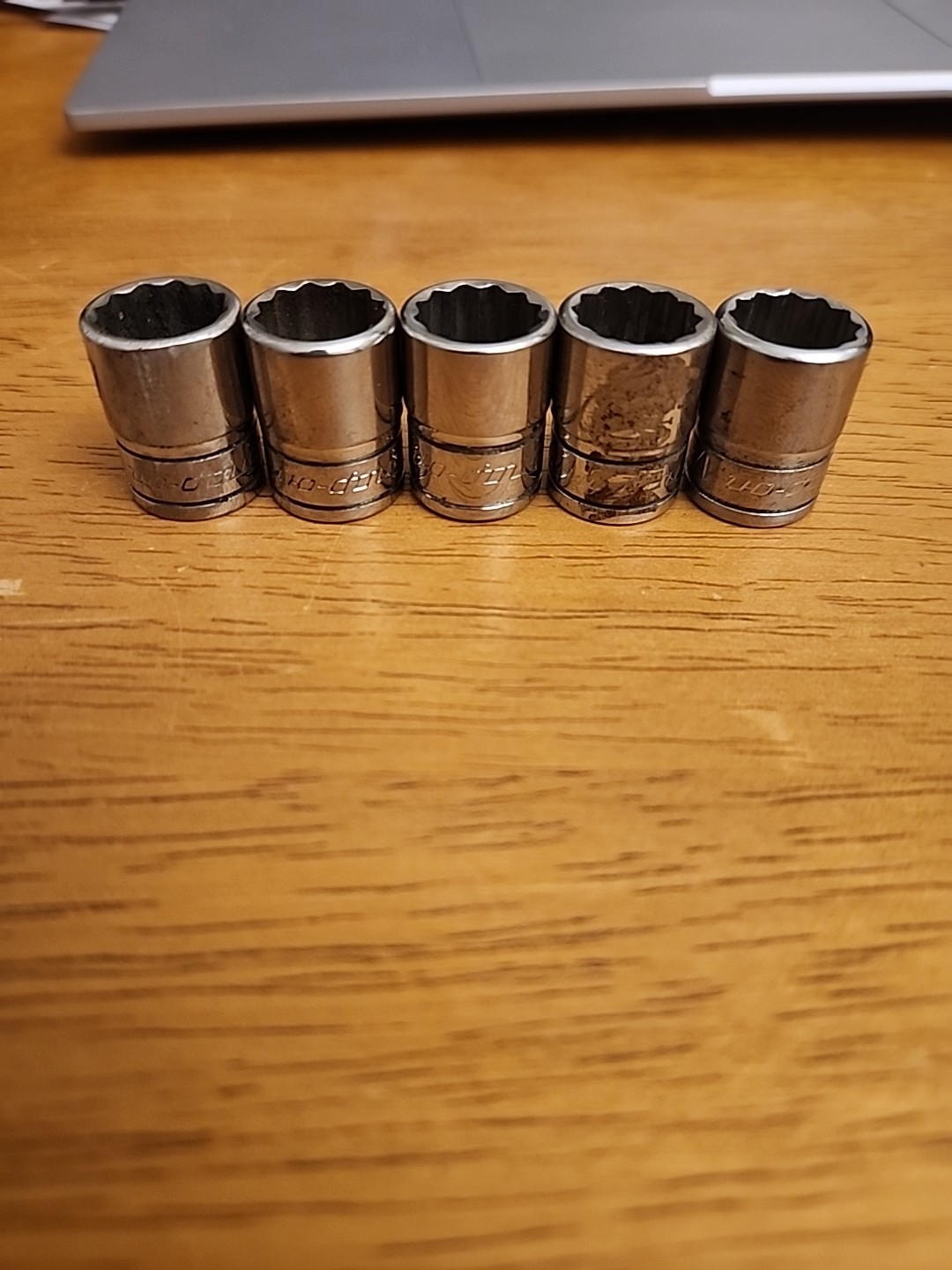 *SNAP ON TOOLS LOT OF 5 3/8″ DRIVE 1/2 SAE 12 POINT SOCKET