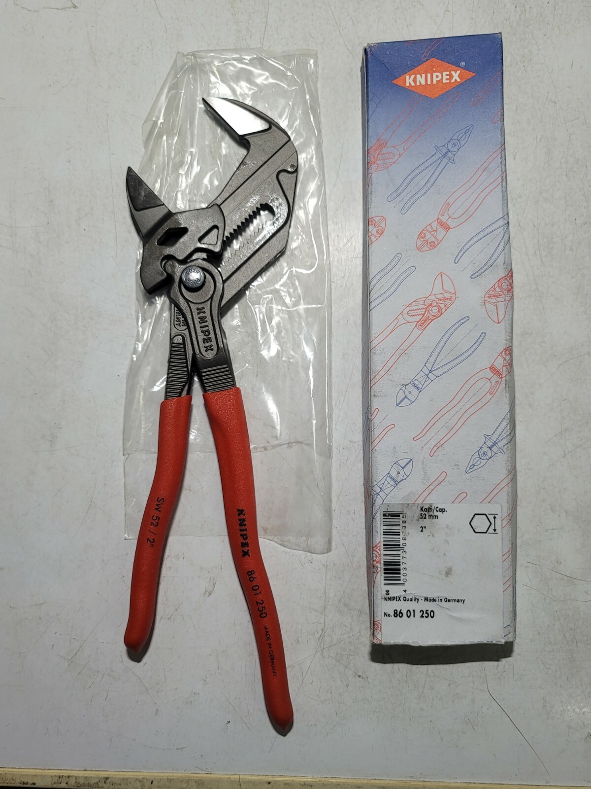 Knipex 10″ Adjustable Pliers Wrench 2″ Jaw Opening! No Pinch Handle #8601250