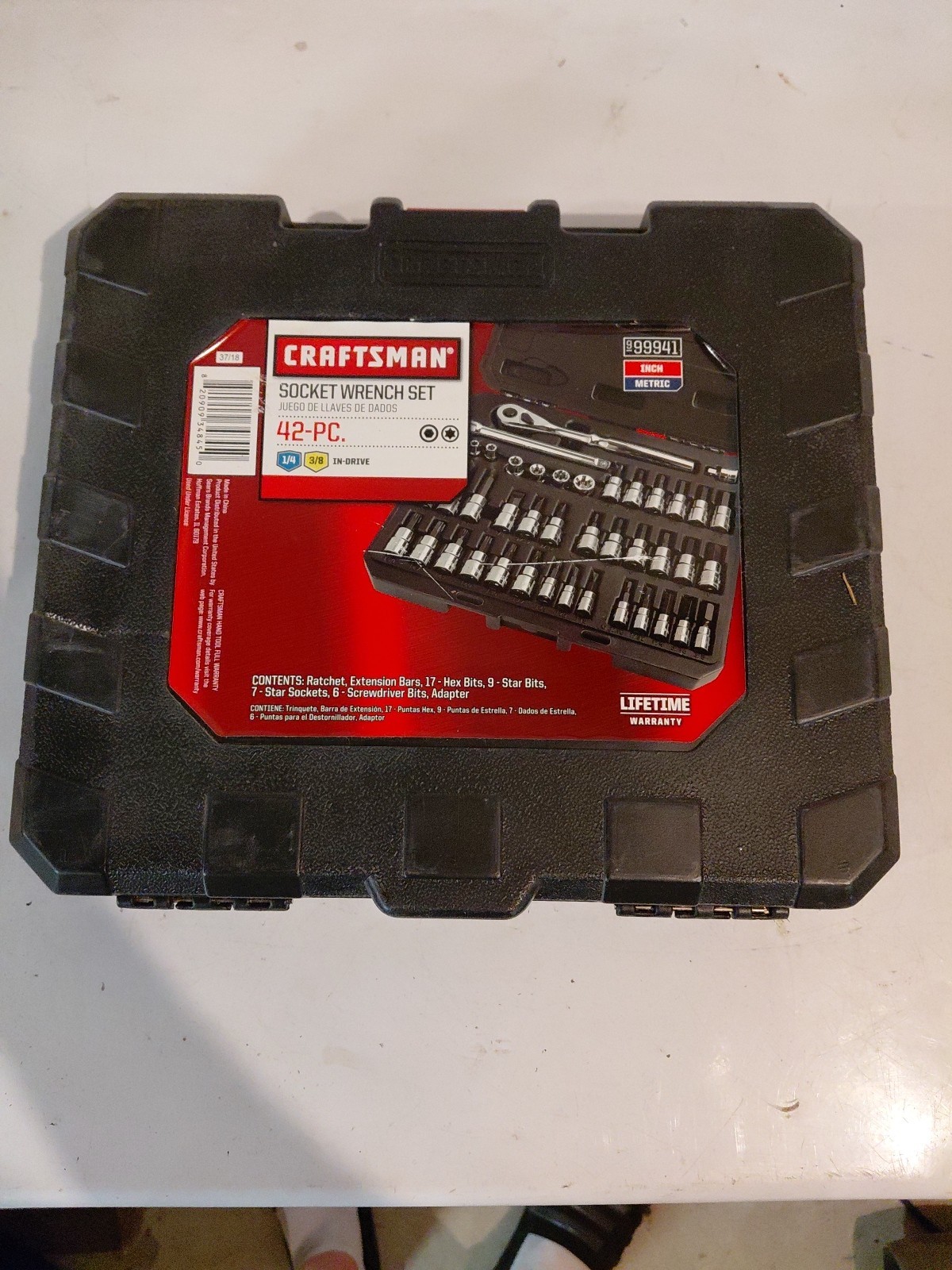 Craftsman 42 PC Piece 1/4 & 3/8 Drive Hex Screwdriver Torx Bit Socket Wrench Set
