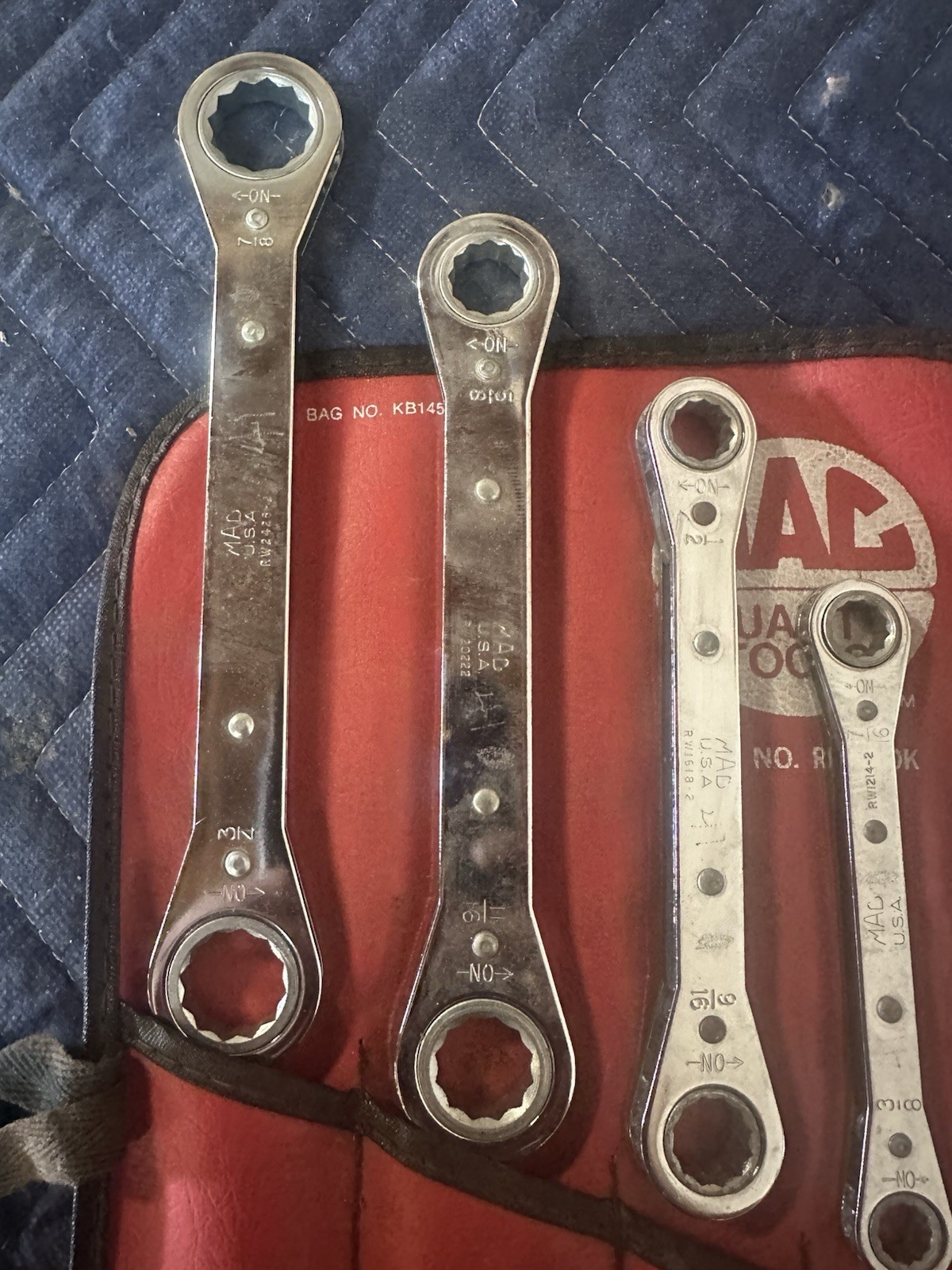 Mac Tools Wratcheting Wrenches 7/8”-1/4” Set No. RBW50k Plus Extras