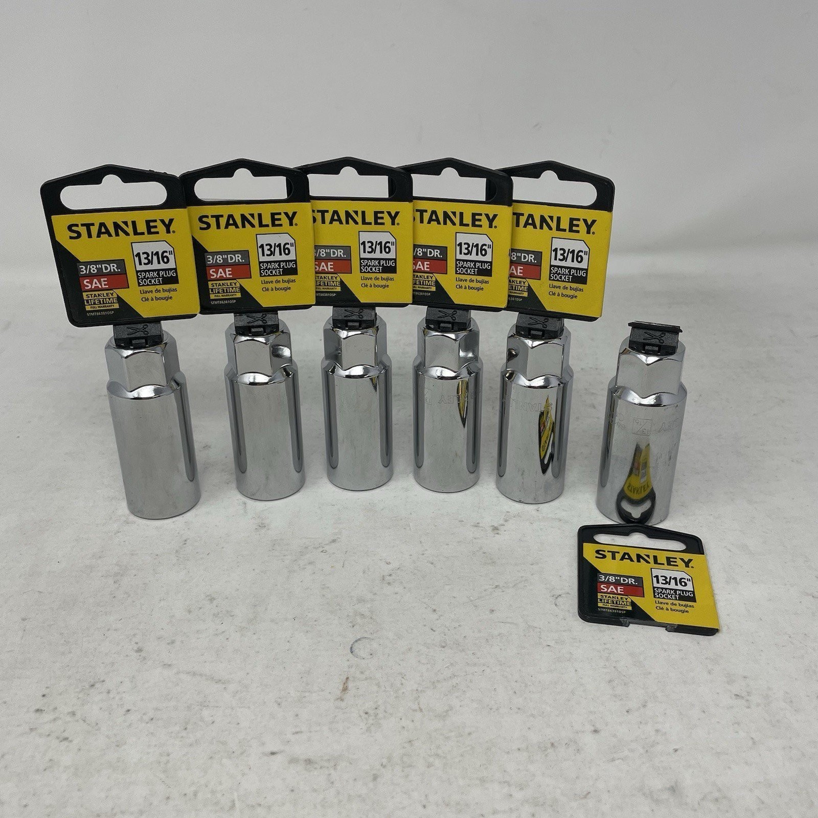 Stanley 3/8″ Drive SAE 13/16″ Spark Plug Socket 86-381 *Lot of 6*