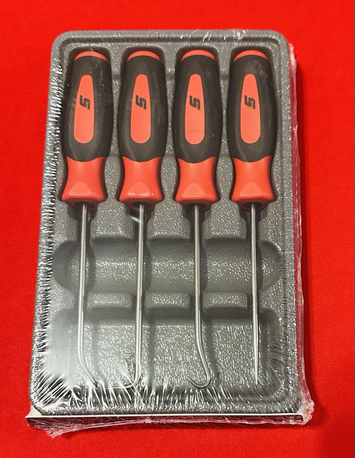 Snap On Tools Mini Soft Grip Pic 4 Pieces Set Red New