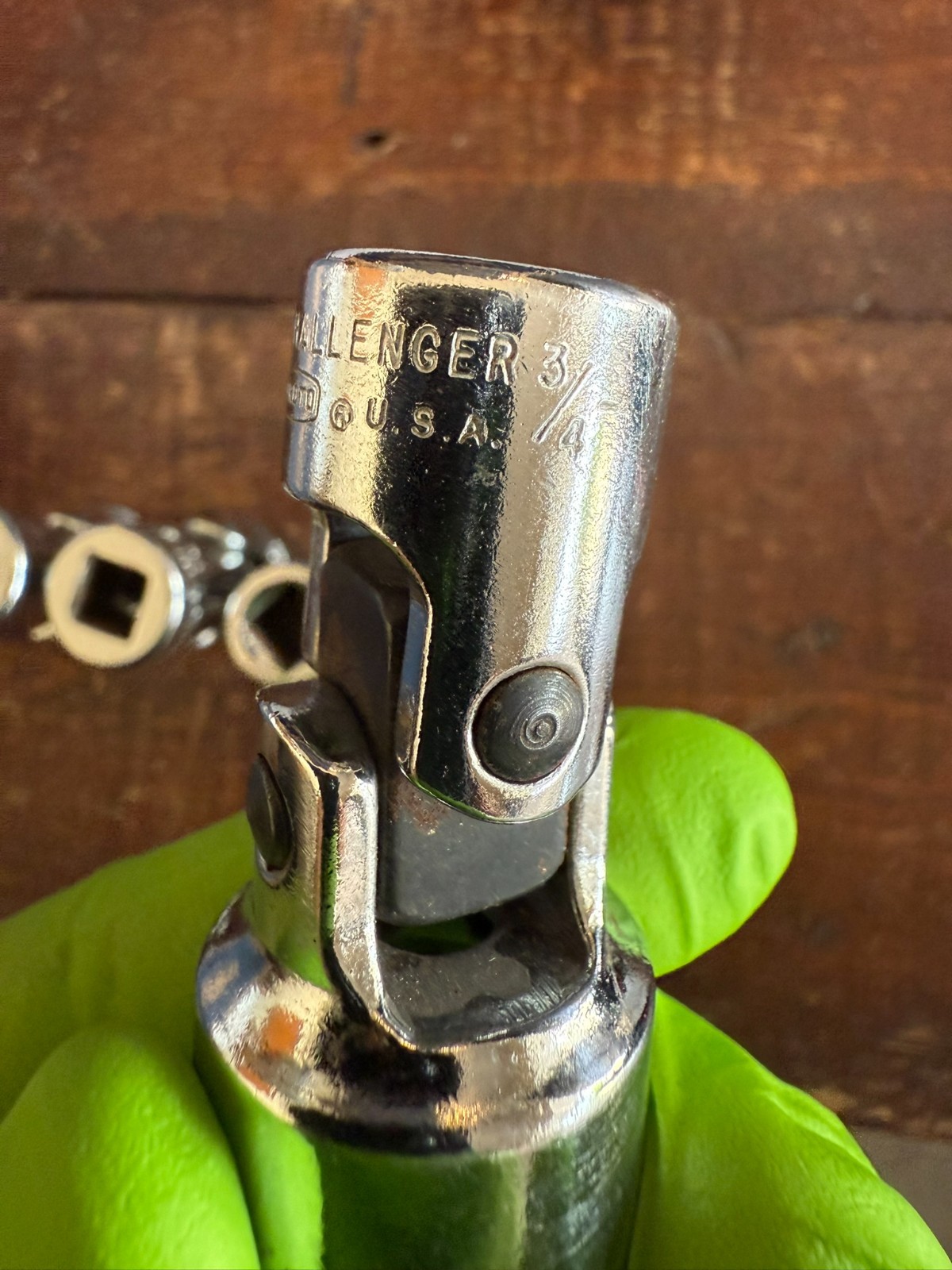 5 Vintage PROTO Challenger swivel universal joint sockets 3/8 drive 6 point USA