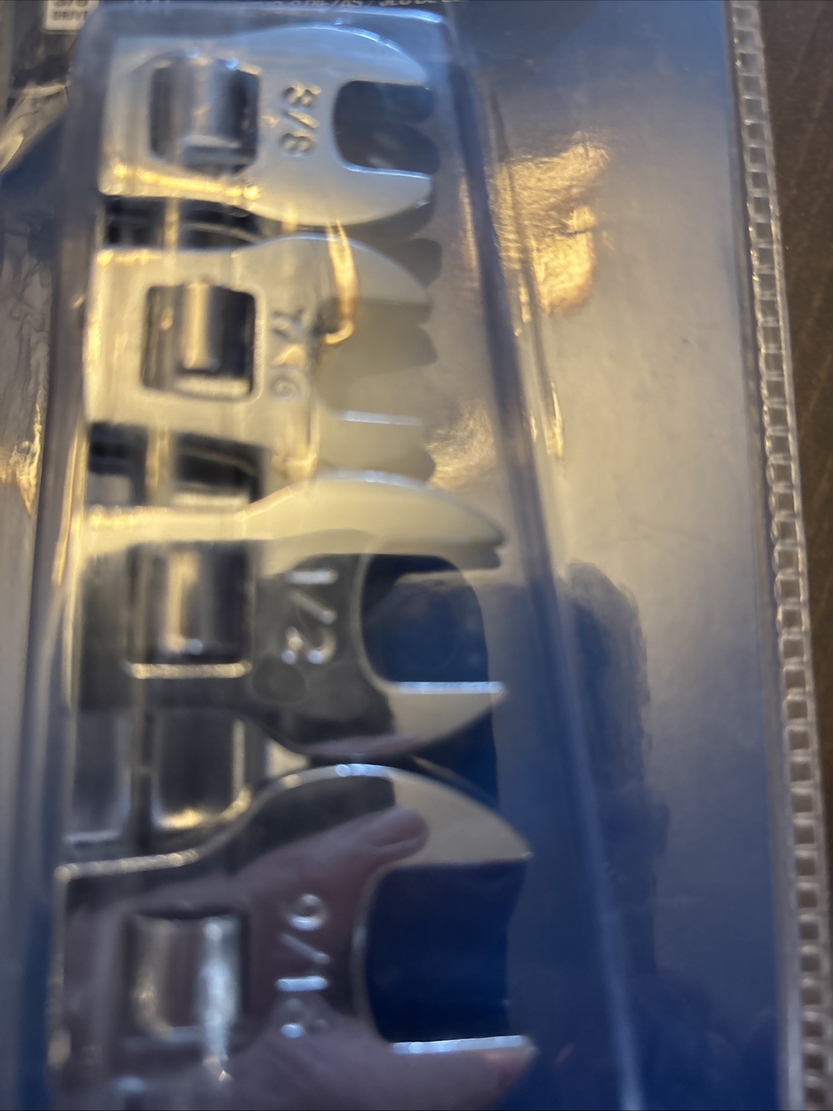 Eight Piece Diehard Open End Wrench Set 3/8 Drive. Sizes 3/8 Through 7/ 8