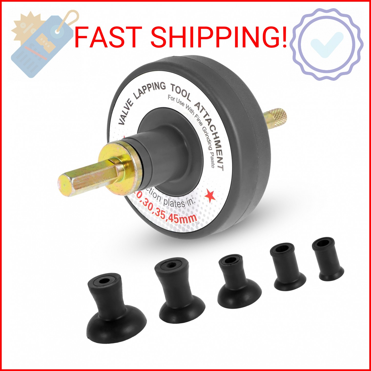 LZVXTYM Valve Lapping Tool Kit, Valve Lapping Tool & Compound Kit with 5 Suction