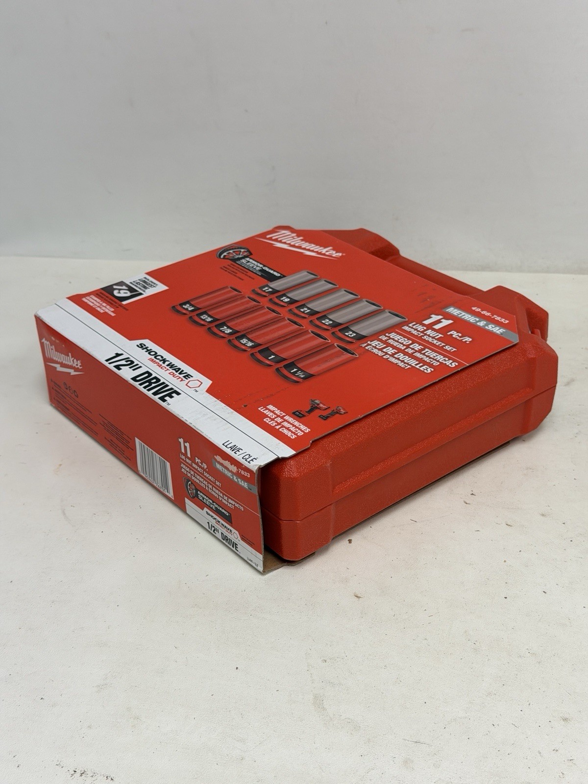Milwaukee 49-66-7833 Impact Duty 1/2” Drive SAE & Metric 11PC Lug Nut Socket Set