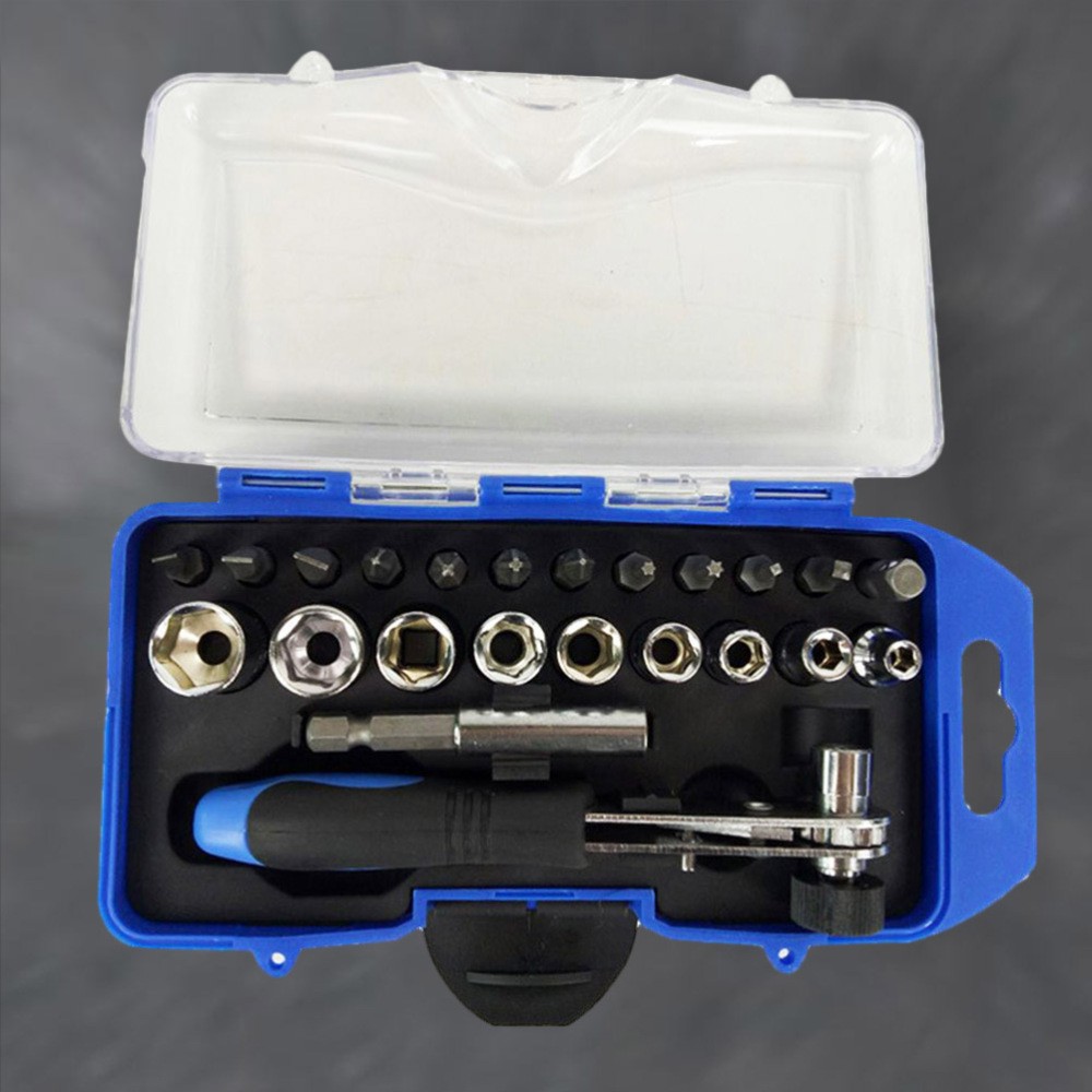 23X Multifunction Wrench Screwdriver Head Set Repair Ratchet Wrench Spanner US