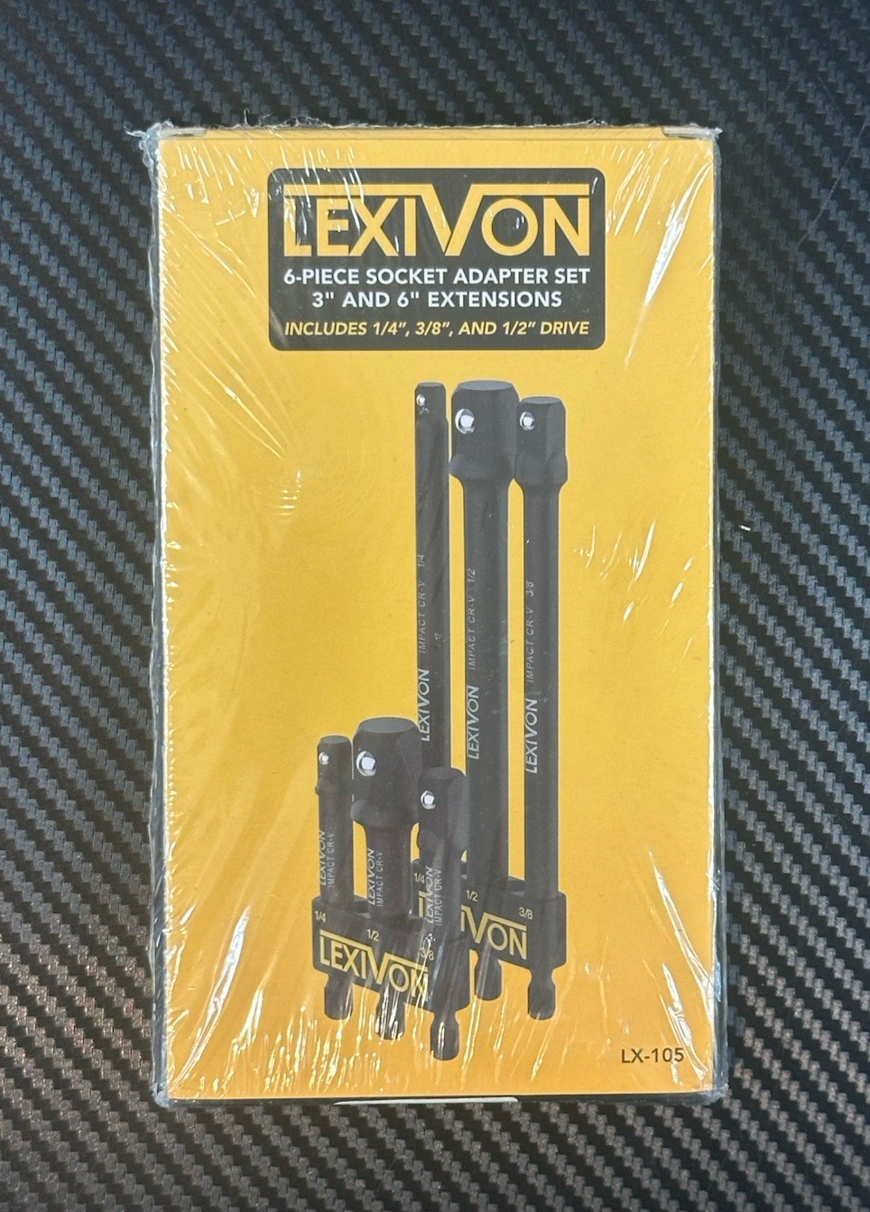 Lexivon 6-Piece Impact Grade Socket Adapter Set – 3″ & 6″ Extension Bit w/ Holde