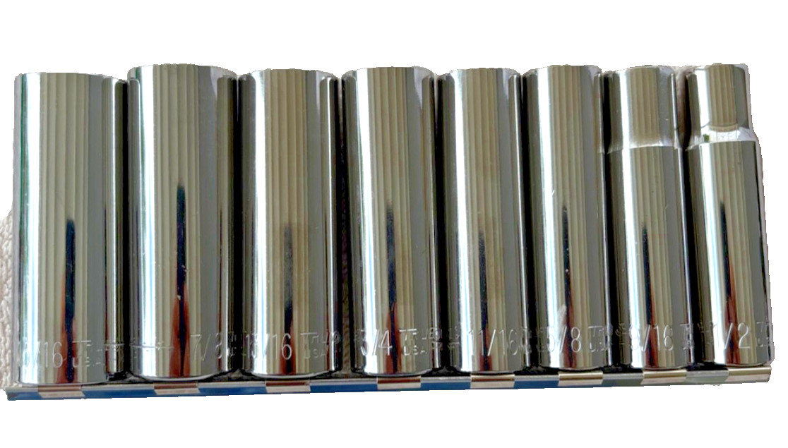 True Craft 8 pc 1/2″ Drive Deep 12pt SAE Socket Set 1/2 – 1 5/16 Made in USA
