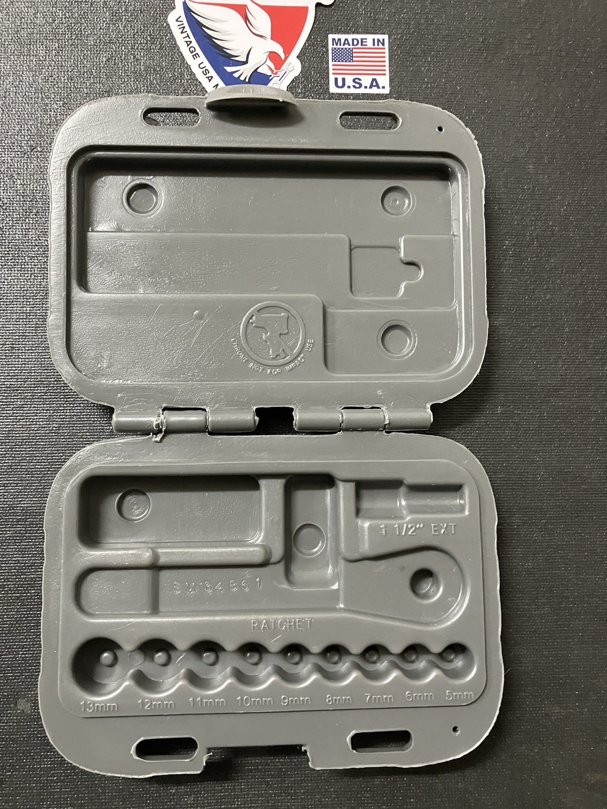 Vintage Craftsman Metric 1/4” Dr Socket Set 34861 USA *Replacement Case Only*