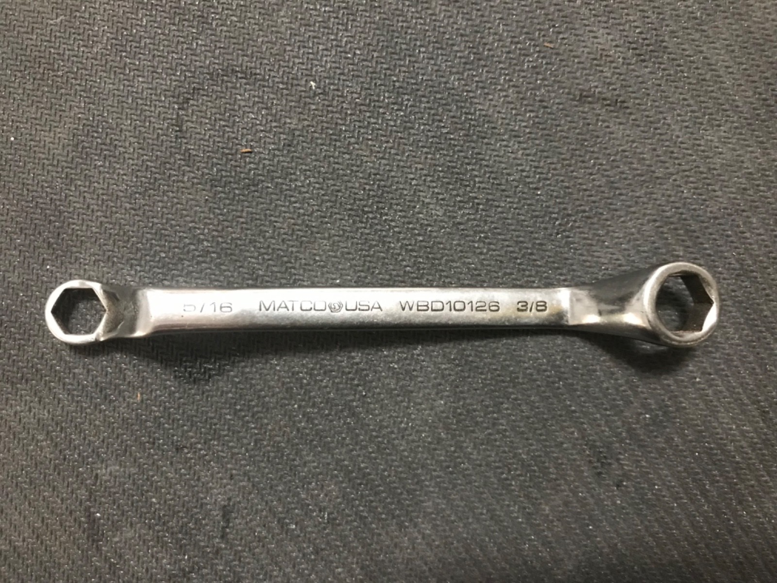 Matco Tools Offset Double Box End 6 Pt. 5/16” x 3/8” Wrench WBD10126 USA