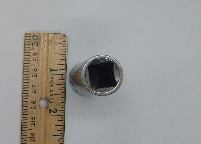 Vintage Craftsman 1/2″ Dr 15M/M 12 Pt Shallow Socket Top Knurl V 44236 USA NOS
