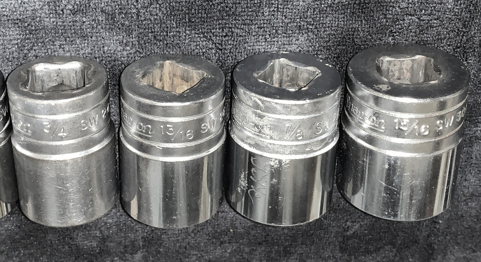 Snap On 1/2″ Dr 9pc Socket Set SAE 7/16″ to 15/16″ 12 Point Shallow SW141-SW301
